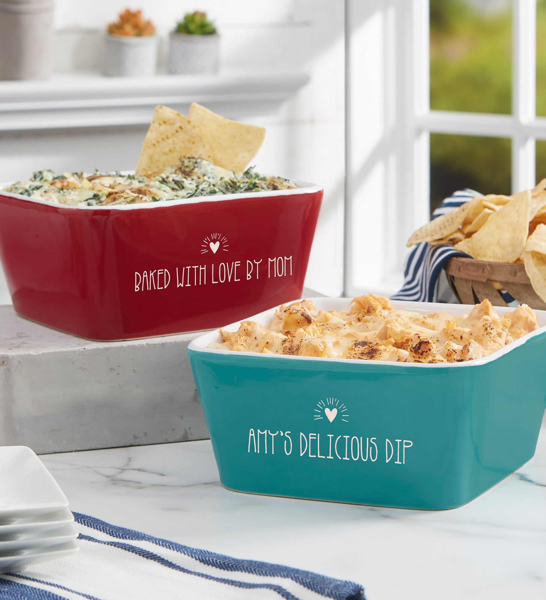 Made With Love Personalized Small Square Baking Dish
