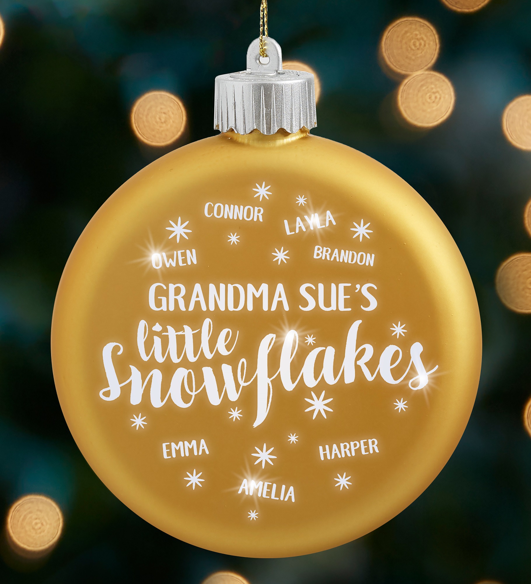 Our Little Snowflakes Personalized LED Glass Ornament