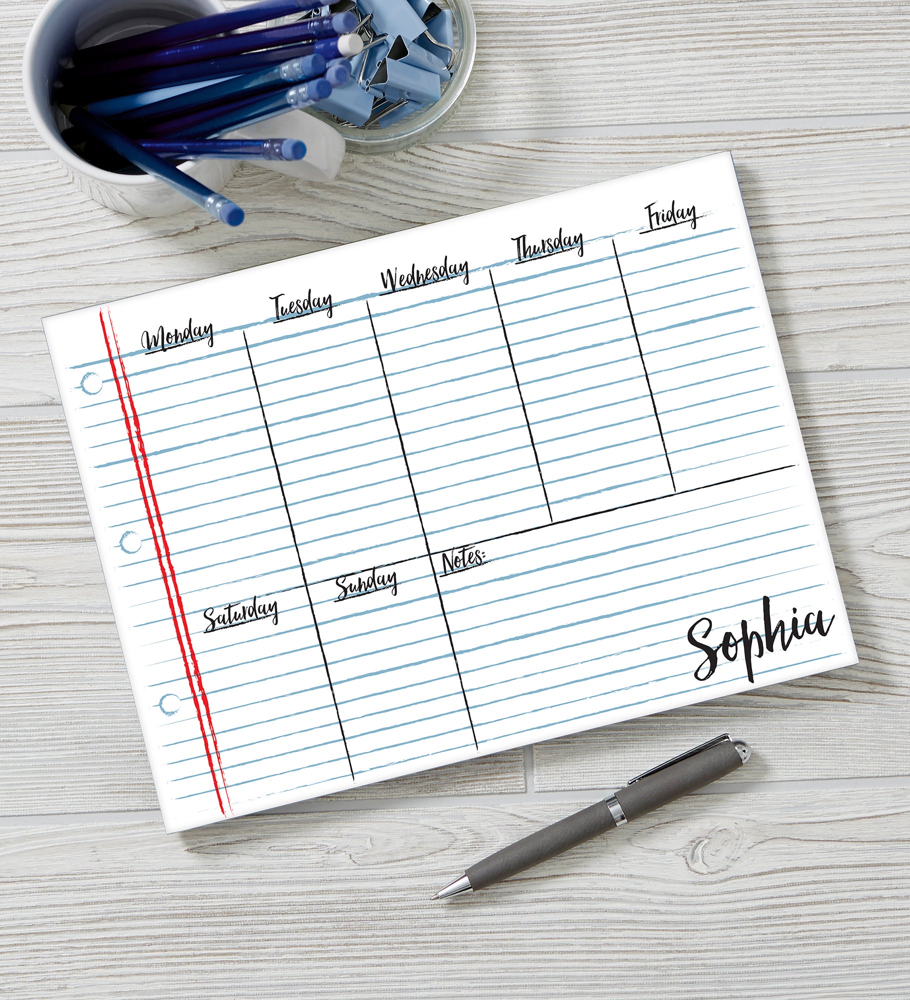 Notebook Scribbles Personalized Weekly Planner