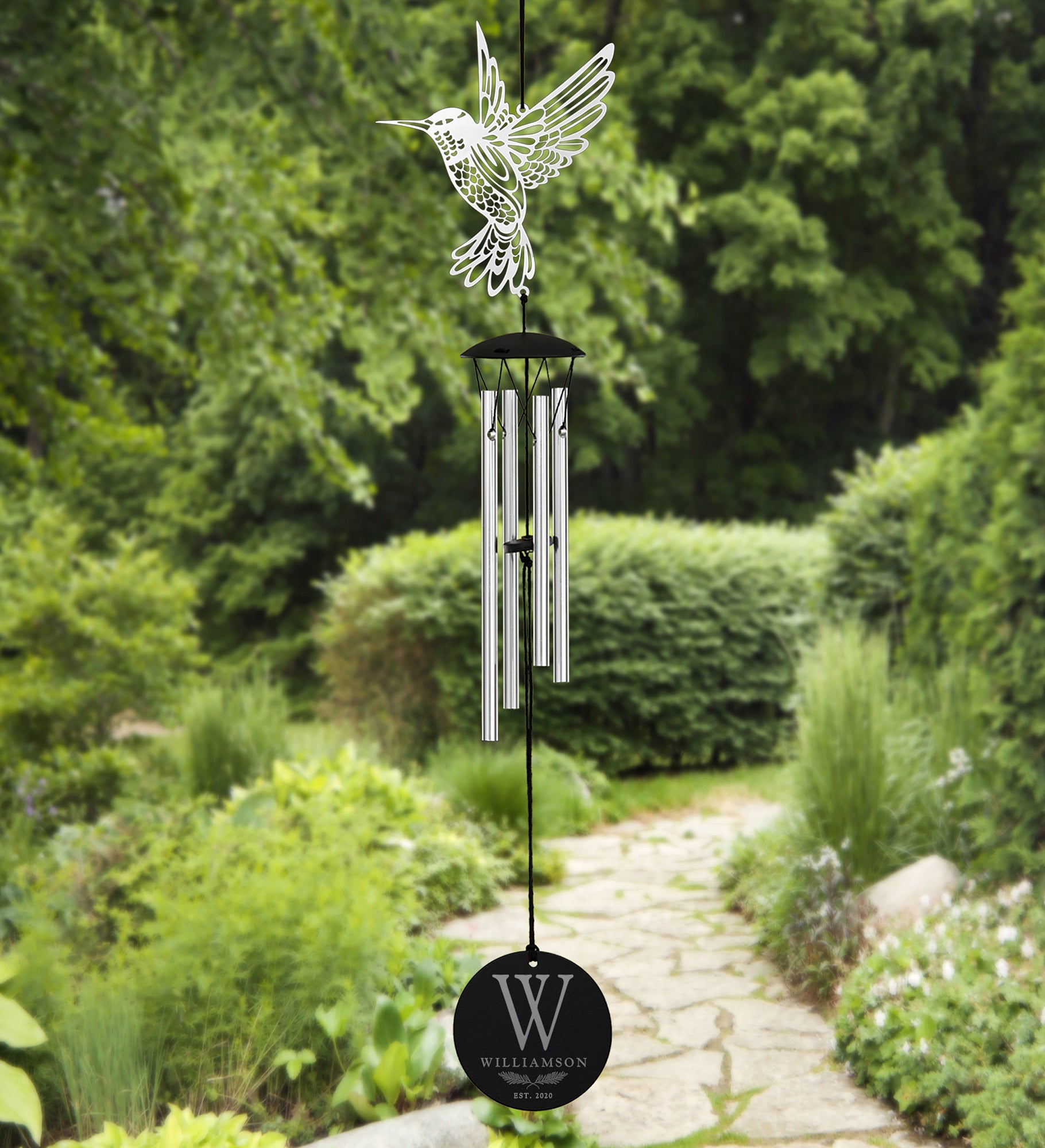 Family Laurel Personalized Hummingbird Wind Chimes