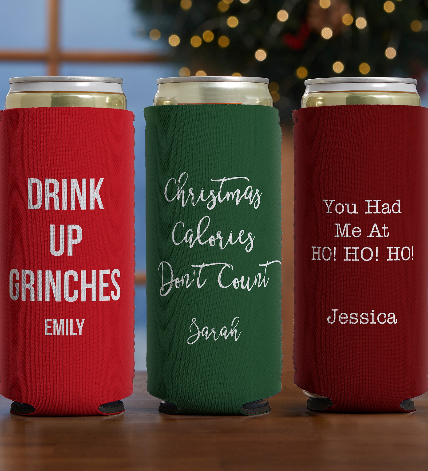 Christmas Expressions Write Your Own Personalized Slim Can Holder