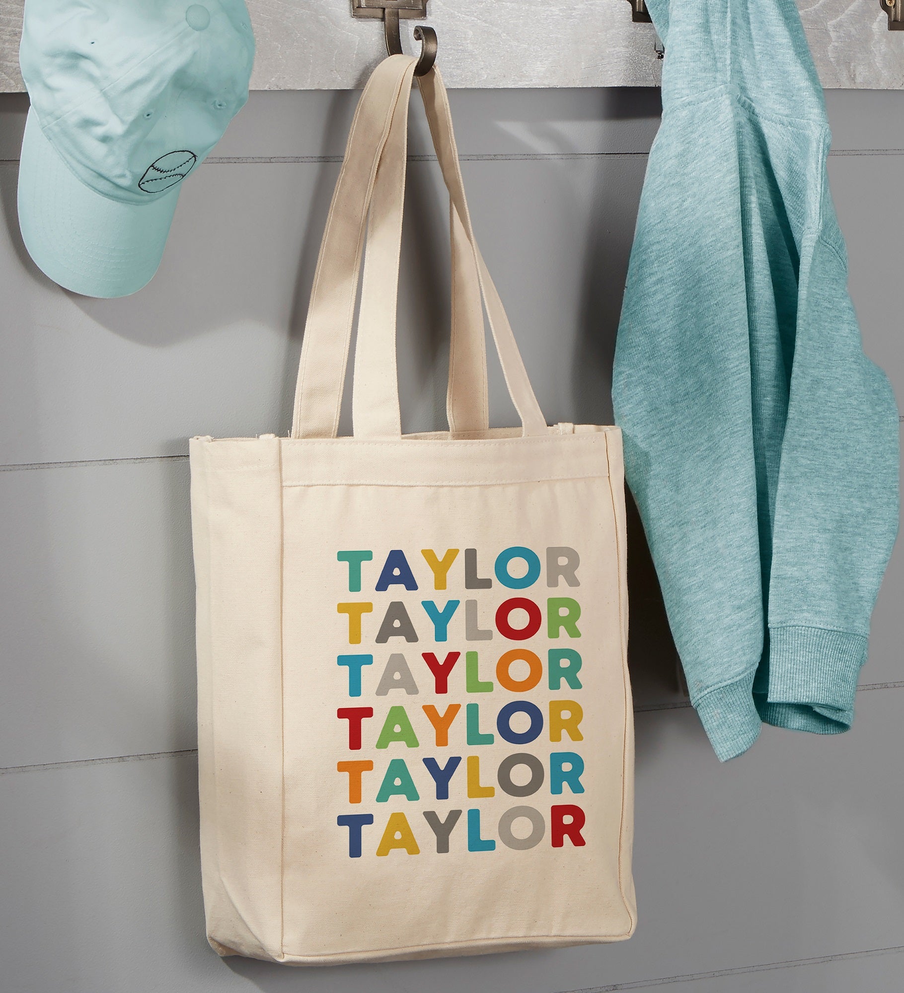 Vibrant Name Personalized Canvas Tote Bags