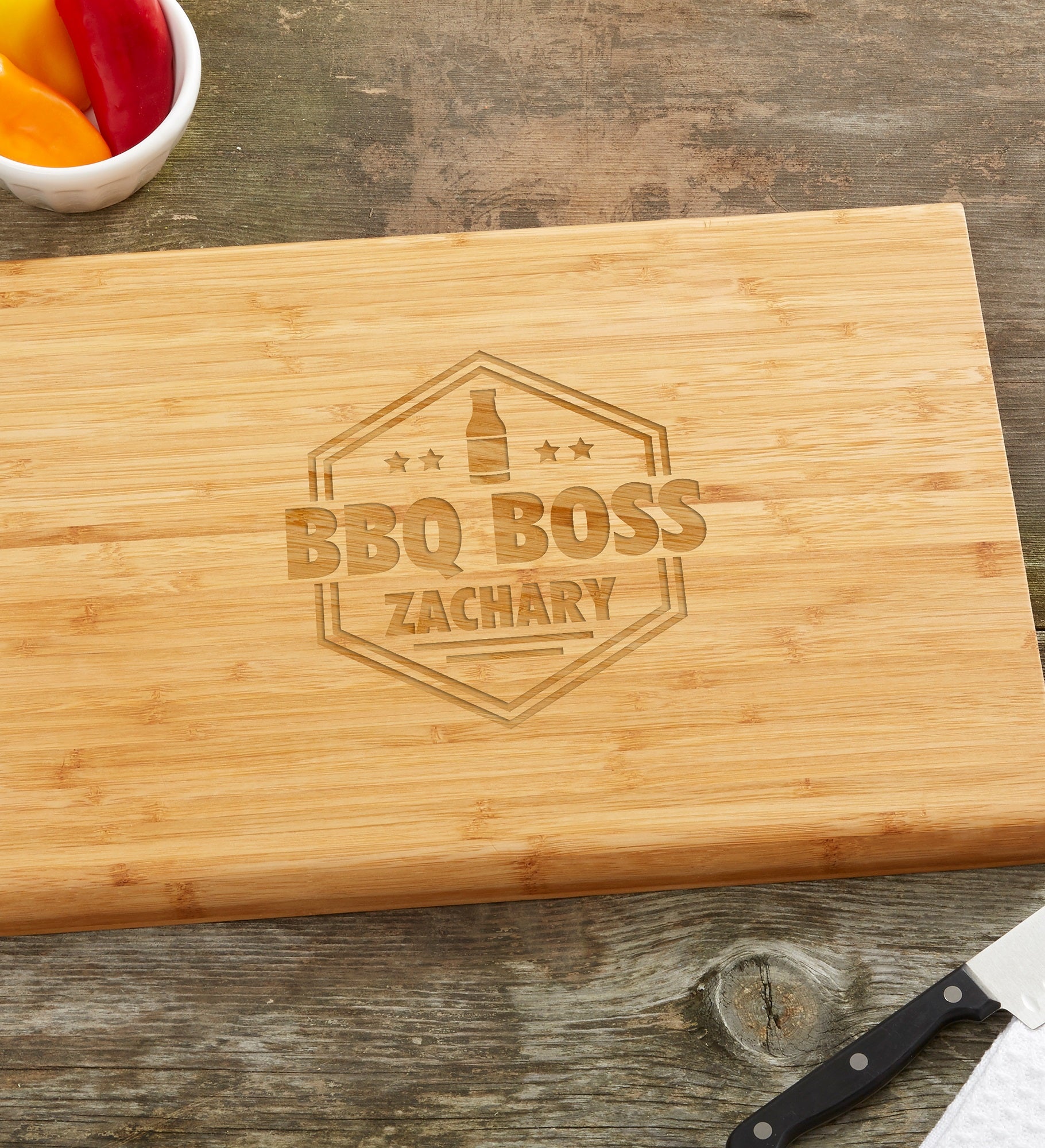 BBQ Boss Personalized Bamboo Cutting Board