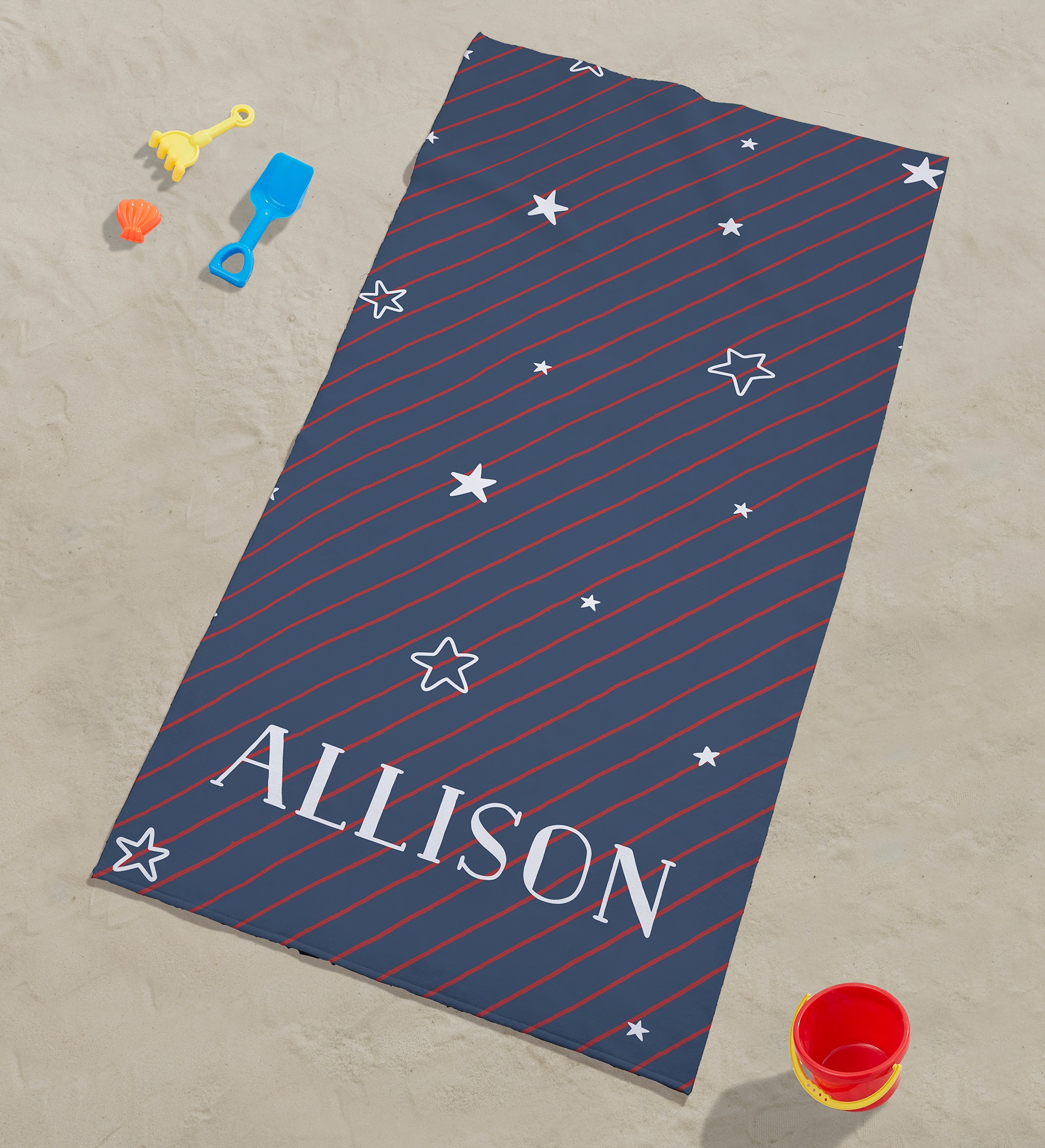 Stars & Stripes Personalized Beach Towel