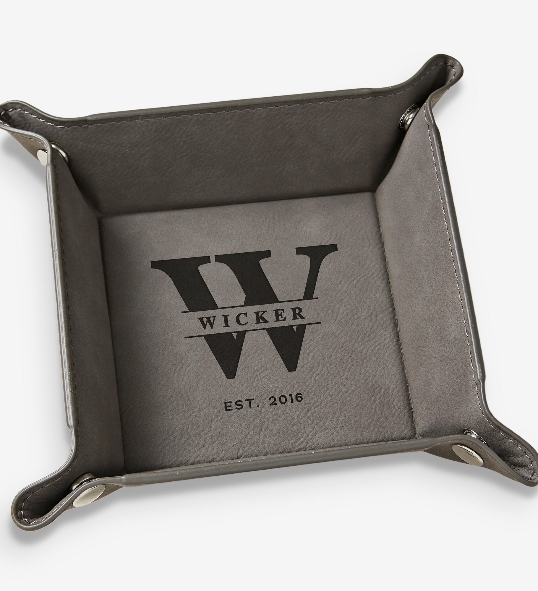 Lavish Last Name Personalized Vegan Leather Valet Tray