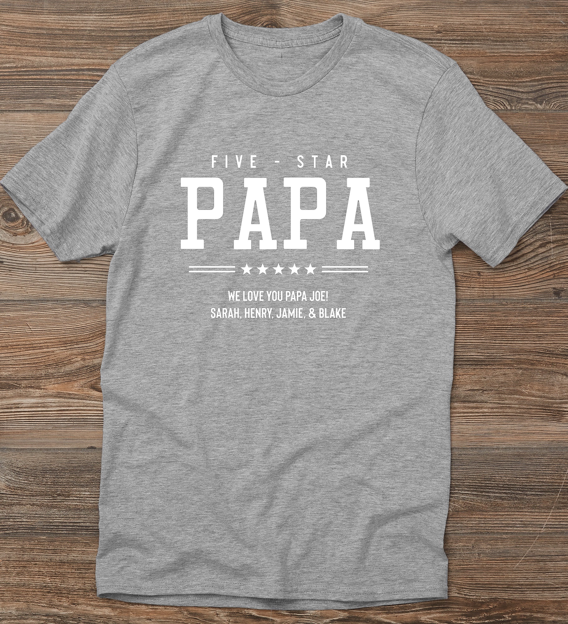 Five Star Grandpa Personalized Men's Shirt