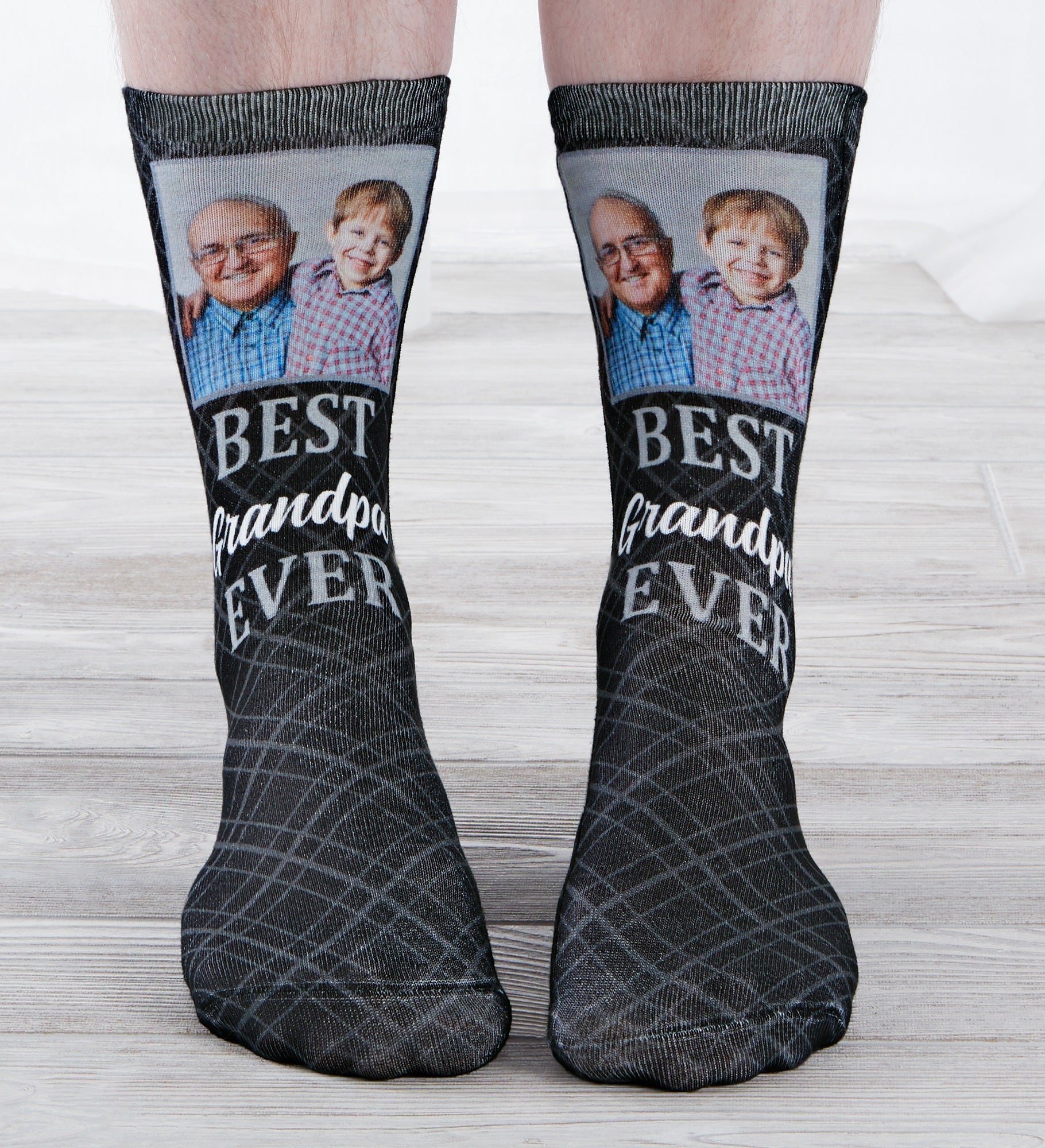 Best Grandpa Ever Personalized Photo Adult Socks