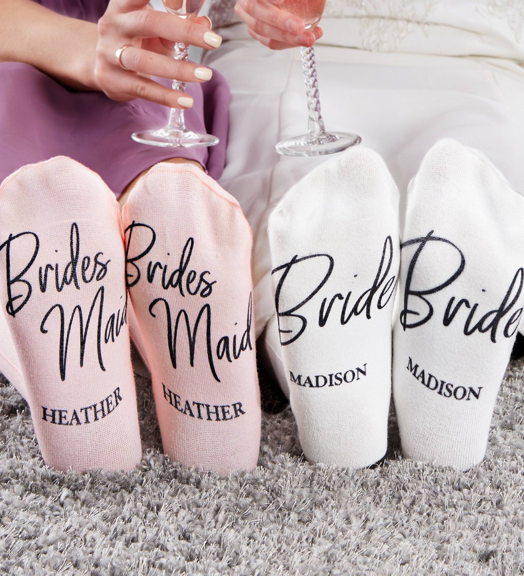 Classic Elegance Personalized Bridesmaid Socks