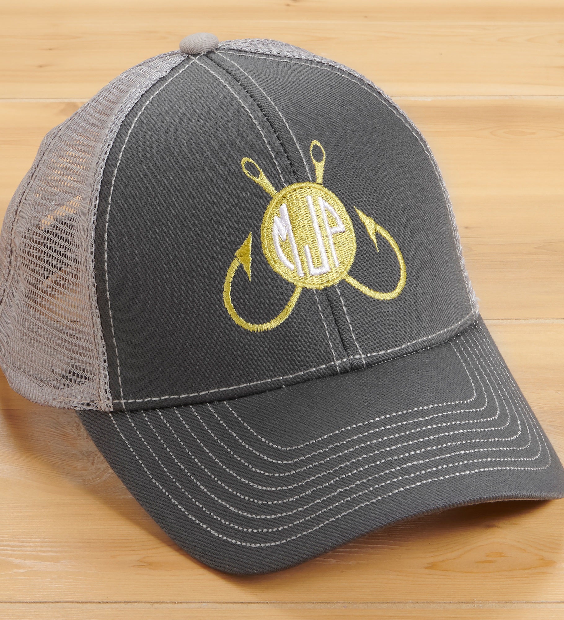 Fishing Monogram Embroidered Trucker Hats