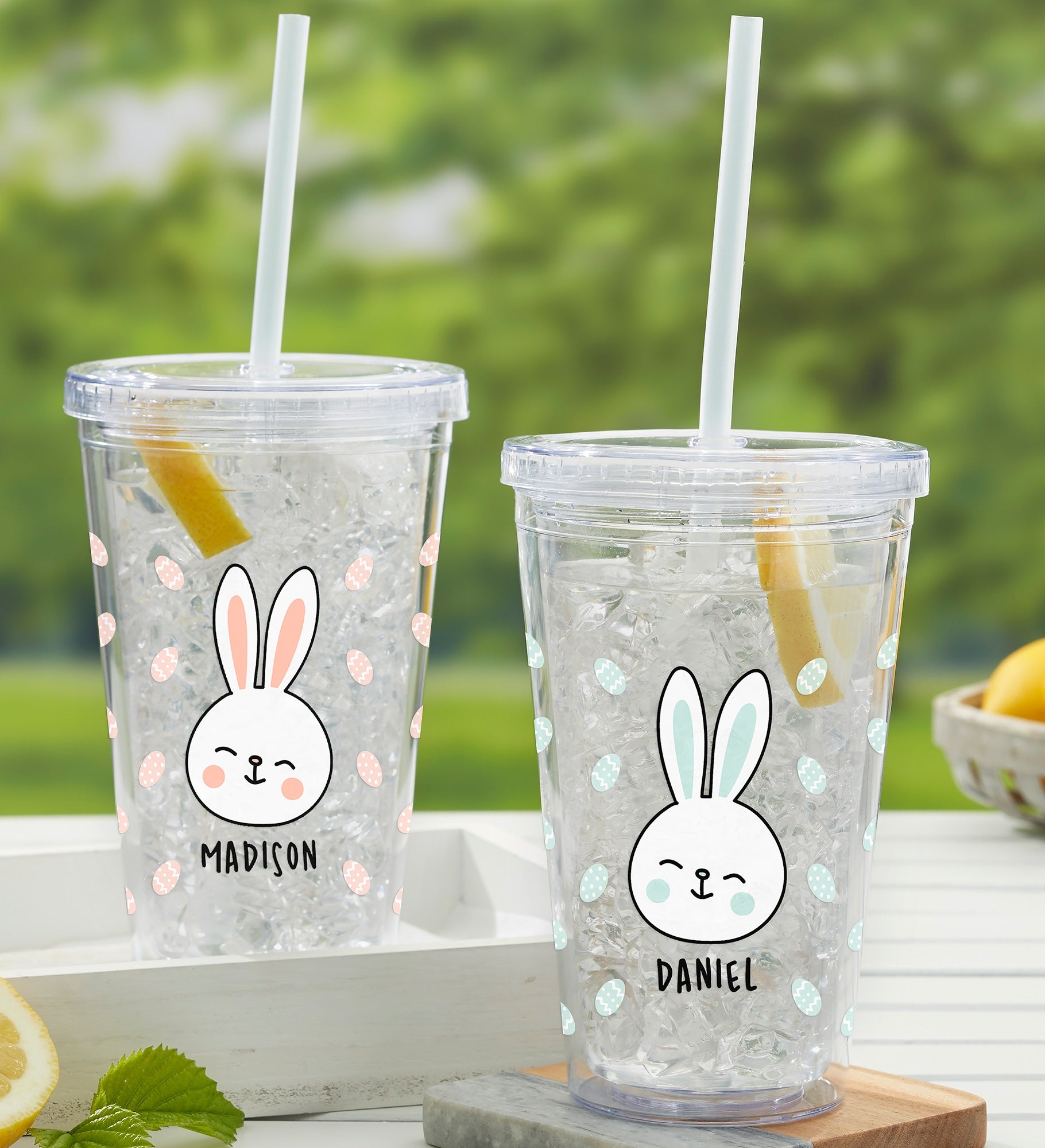 Bunny Treats Personalized 17 oz. Acrylic Insulated Tumbler