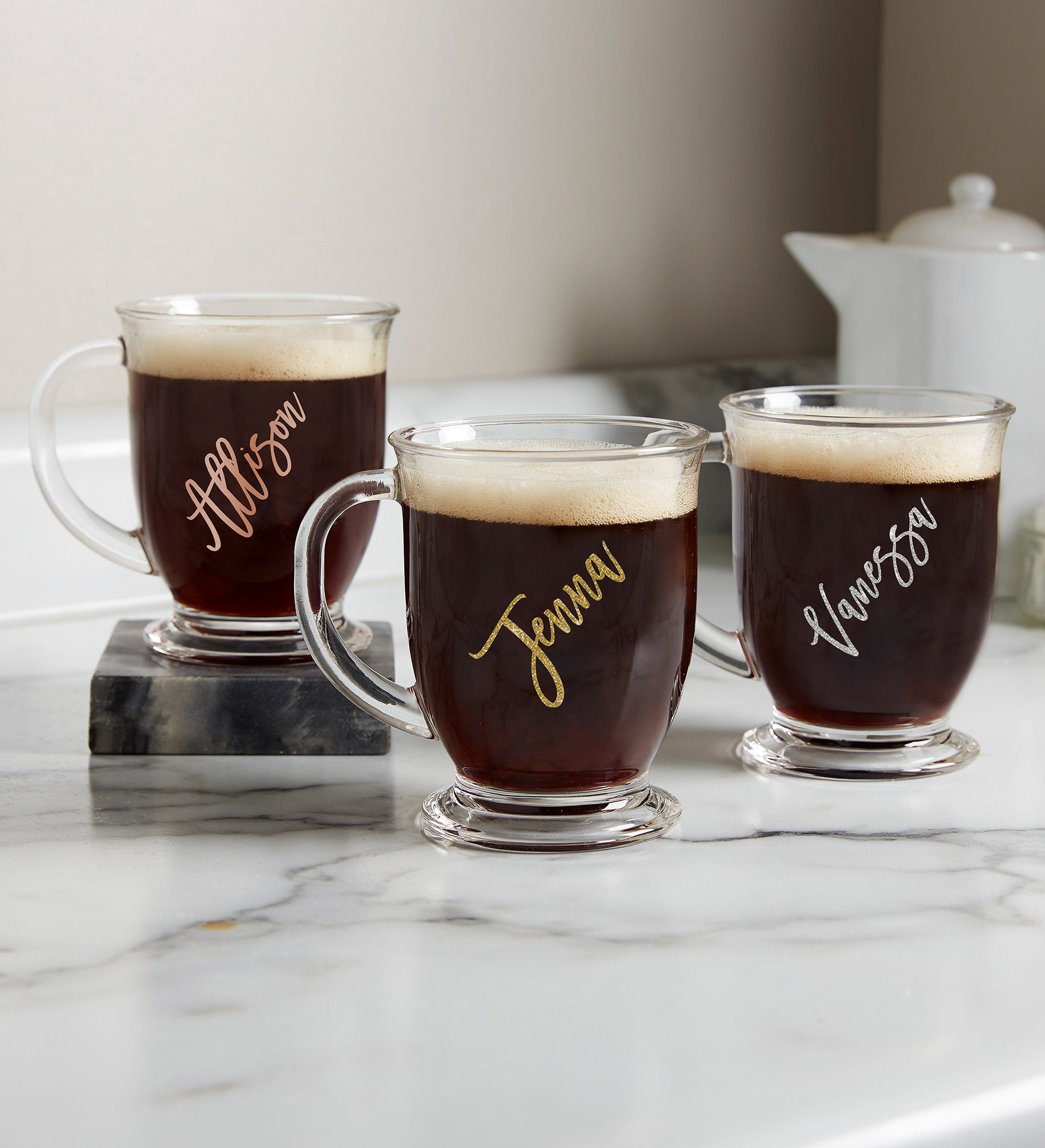 Vinyl Personalized 16 oz. Glass Coffee Mug
