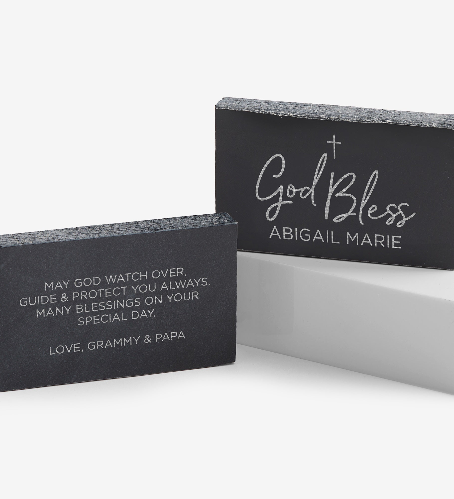 God Bless Engraved Marble Keepsake