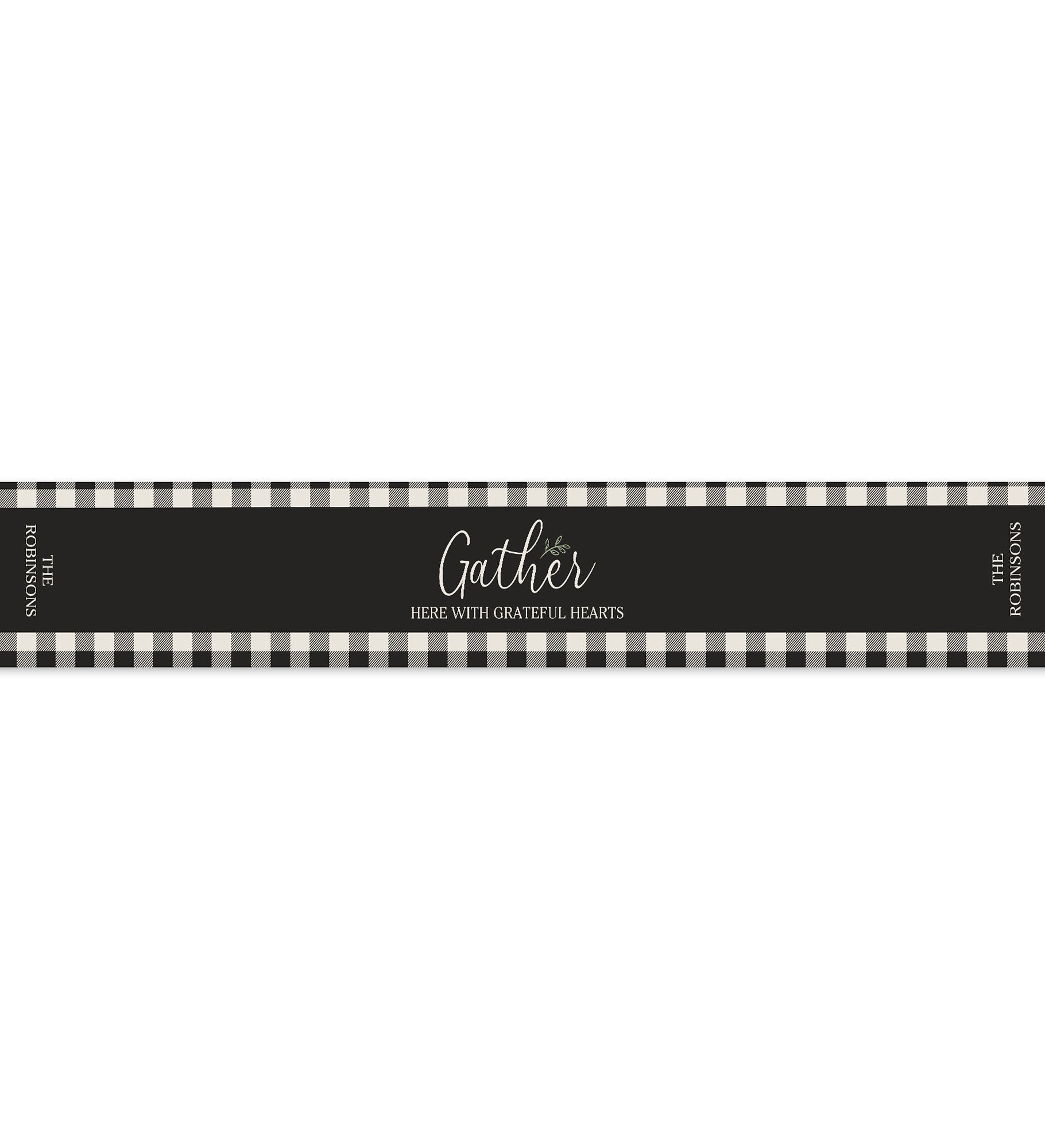 Black & White Buffalo Check Personalized Table Runner