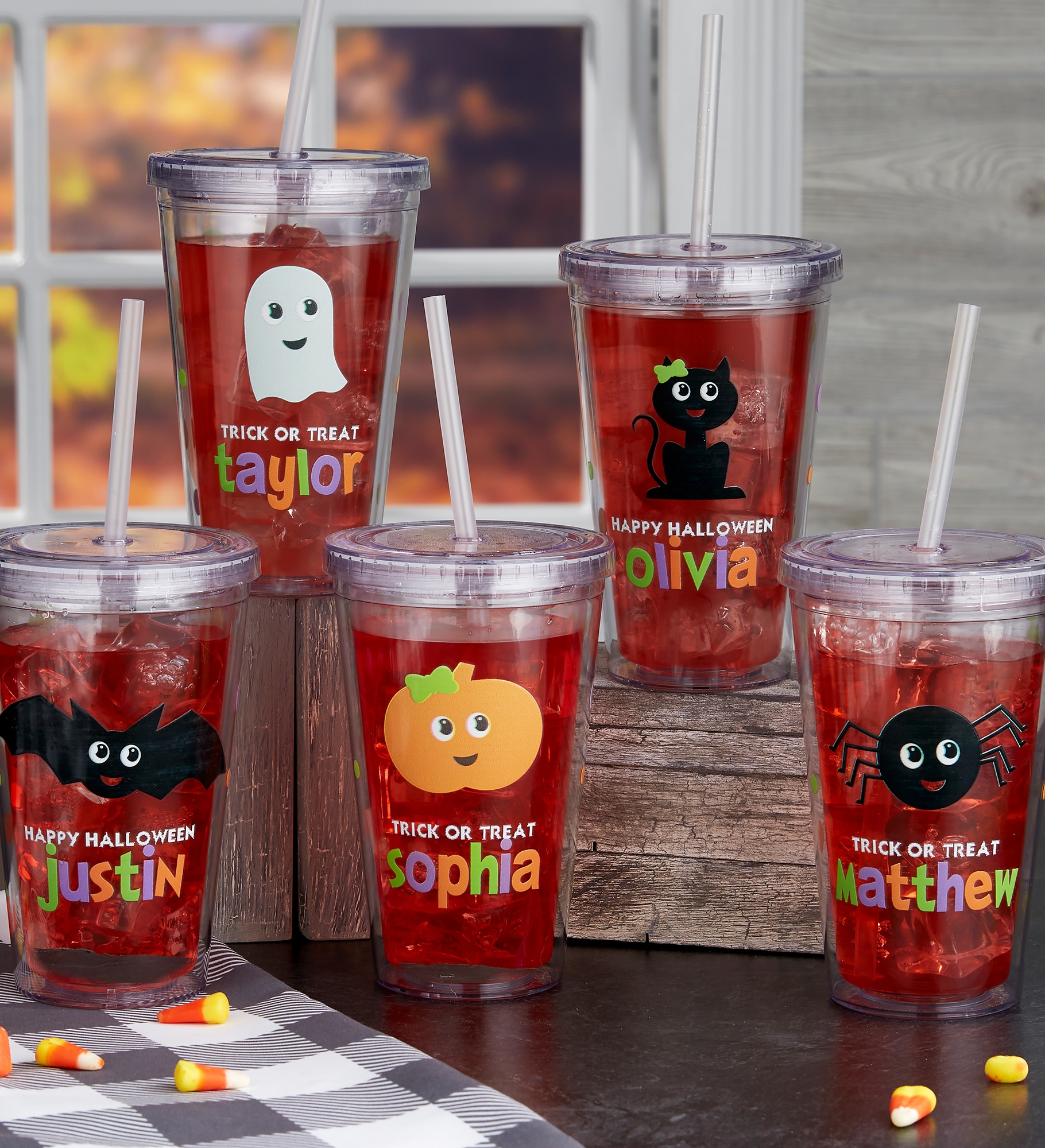 Halloween Kids Personalized Cups With Straws Personalized Halloween Kids  Cups-halloween Kids Cups-cute Kids Halloween Plastic Cups-halloween 