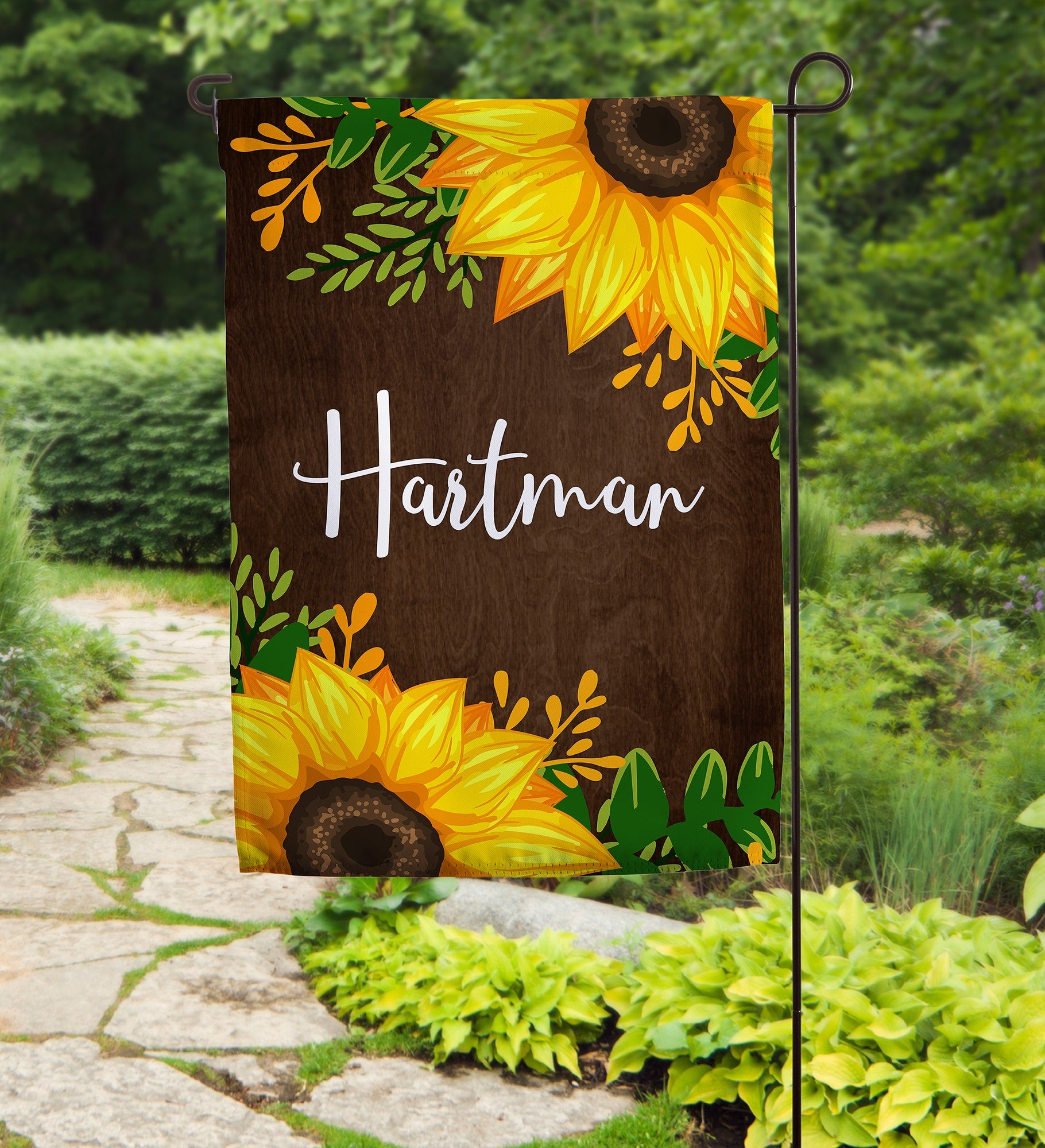 Summertime Sunflowers Personalized Garden Flag