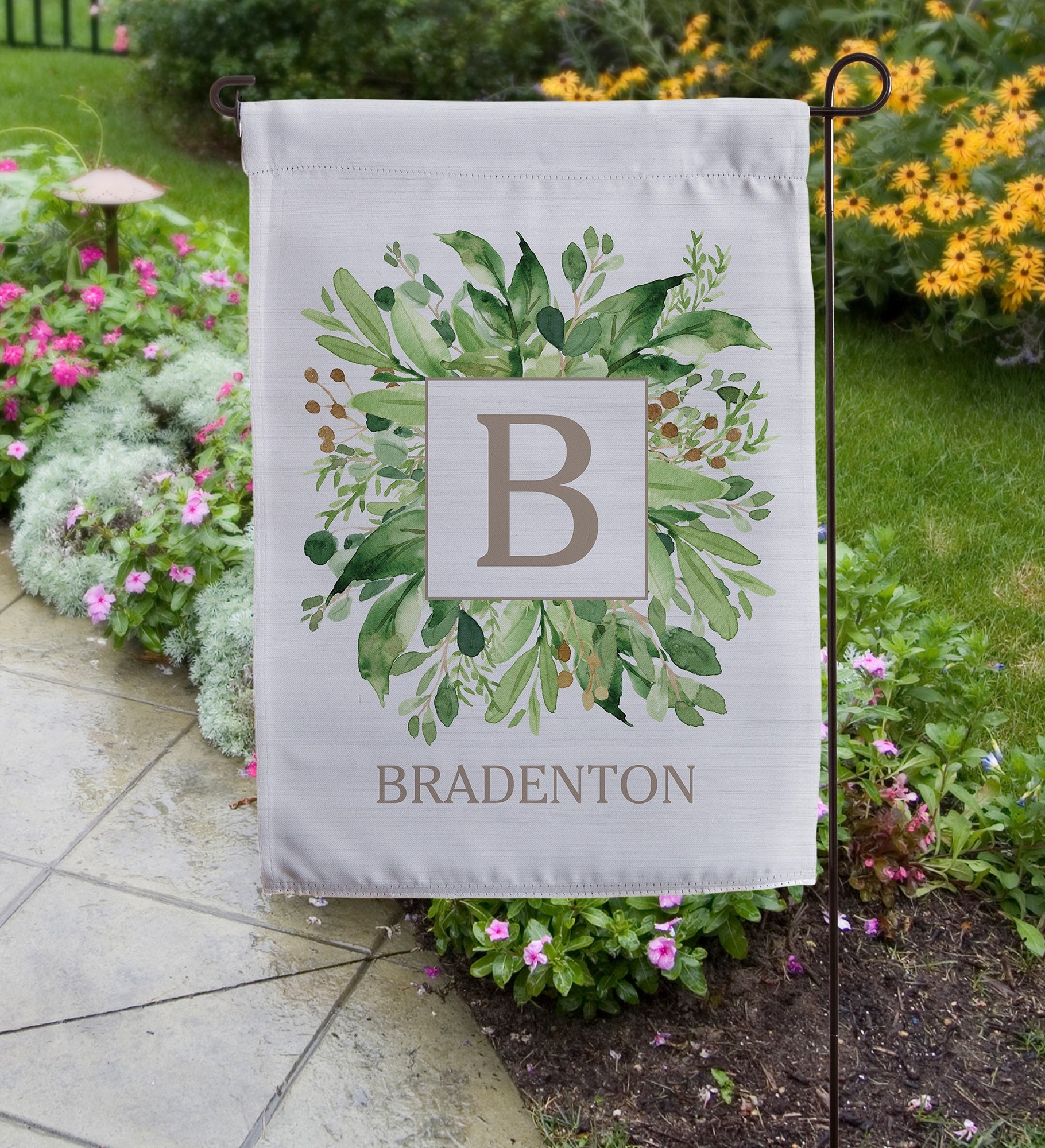 Spring Greenery Personalized Garden Flag