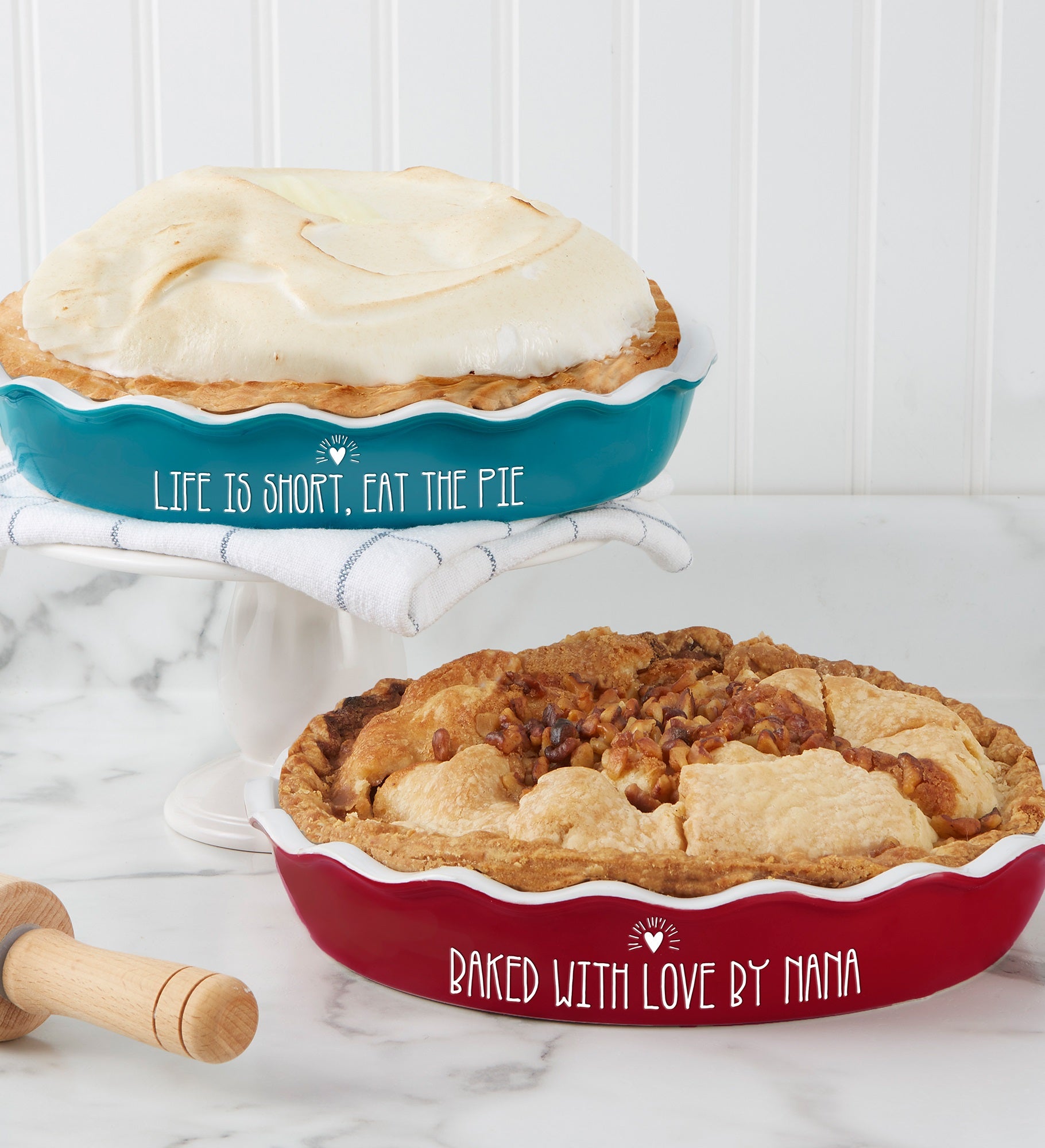 Made with Love Personalized Ceramic Pie Dish