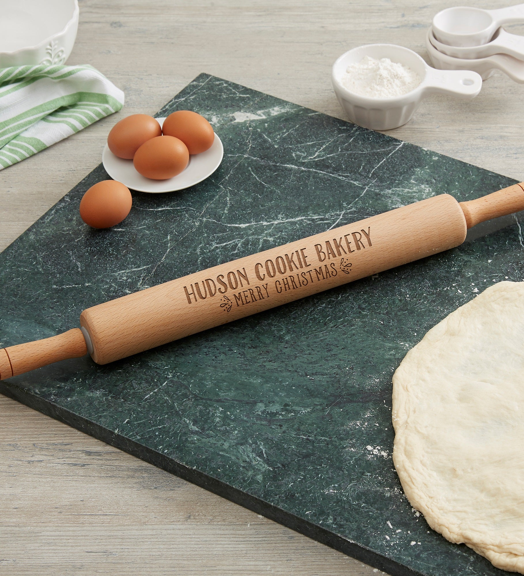 Baking Spirits Bright Personalized Beechwood Rolling Pin