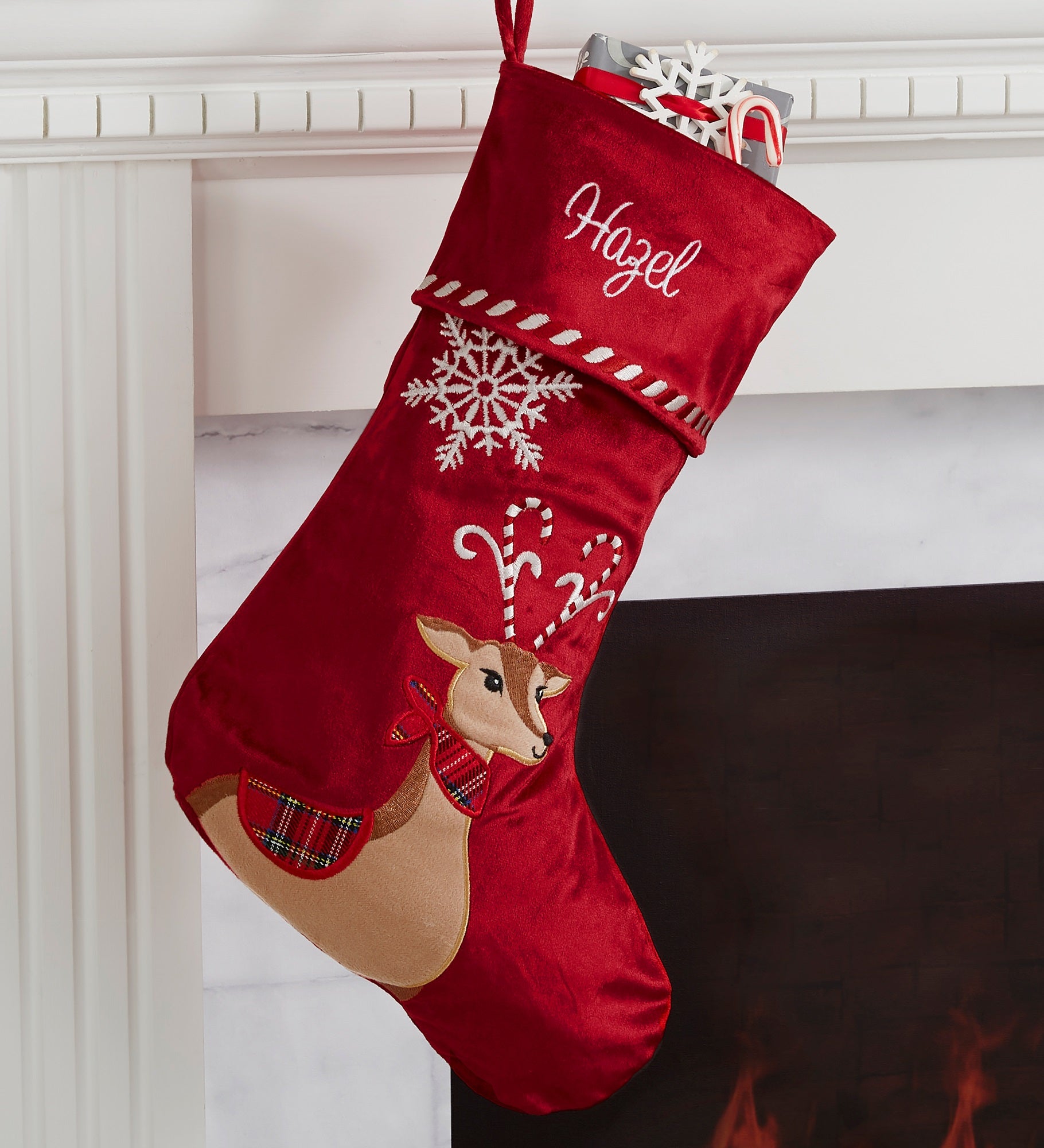 Candy Cane Character Personalized Christmas Stocking