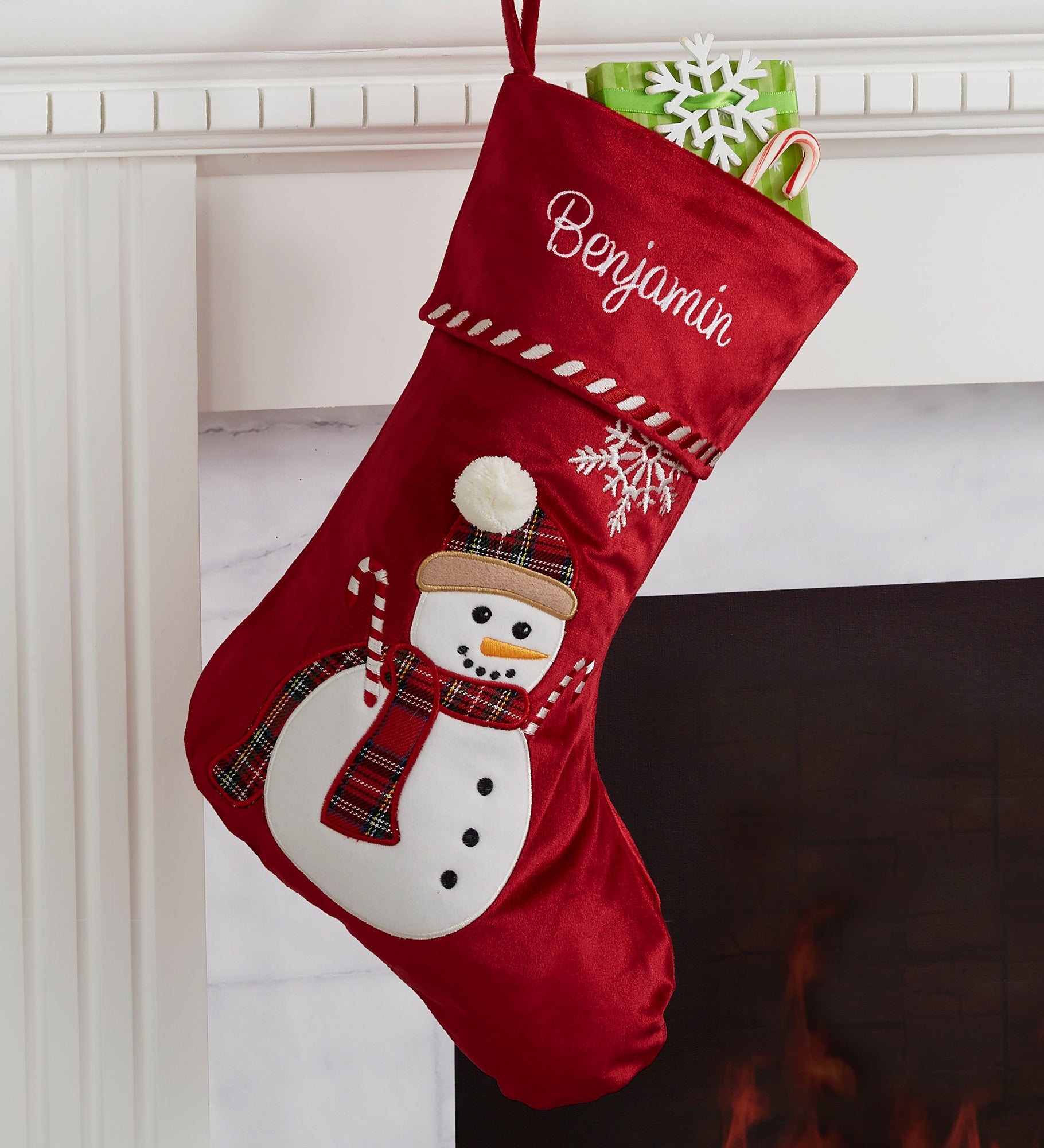 Candy Cane Character Personalized Christmas Stocking