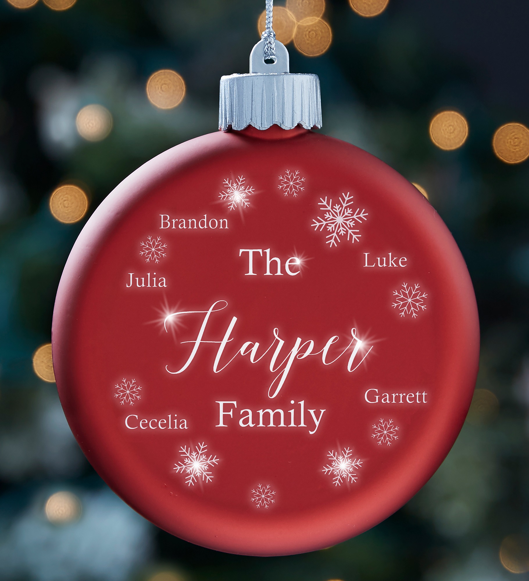 Winter Cheer Personalized LED Glass Ornament