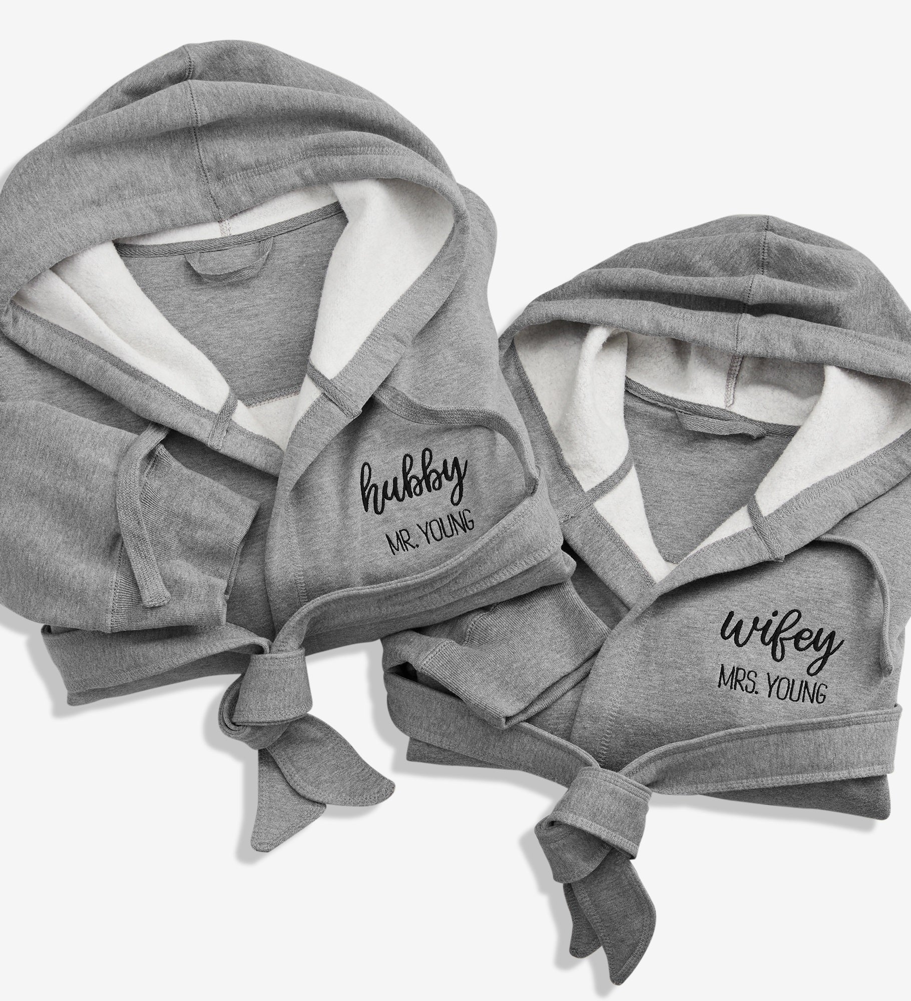 Wifey & Hubby Personalized Sweatshirt Robe