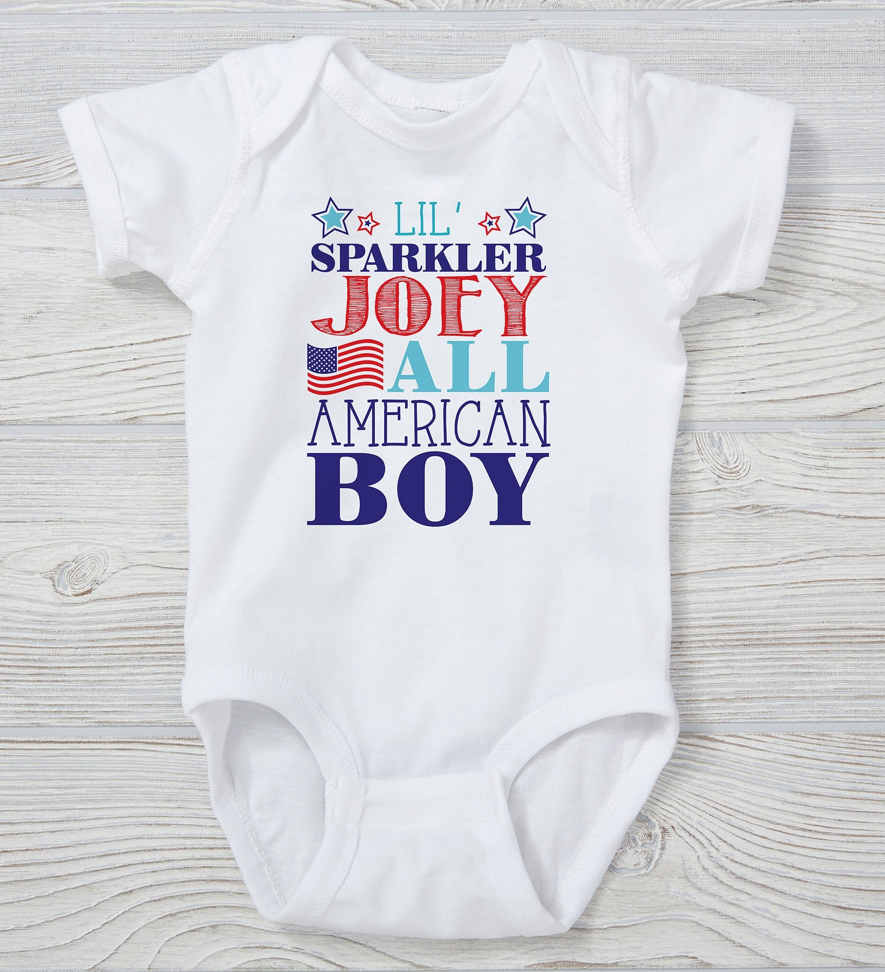 Red, White and Blue Personalized Baby Clothing