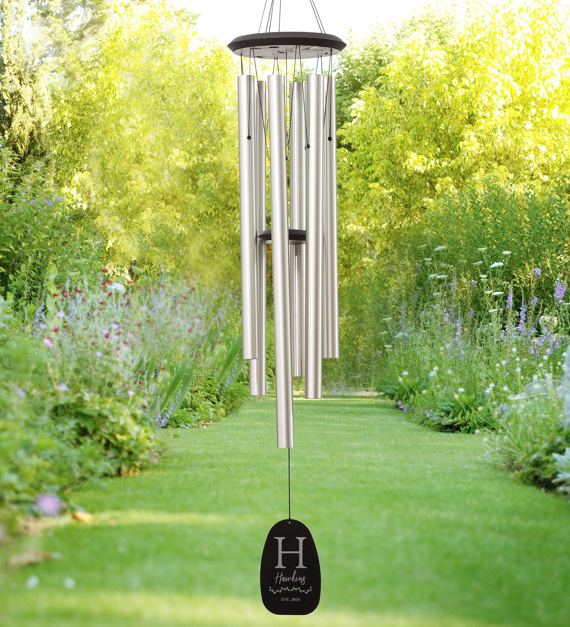 Family Initial Personalized Amazing Grace Premium Wind Chimes