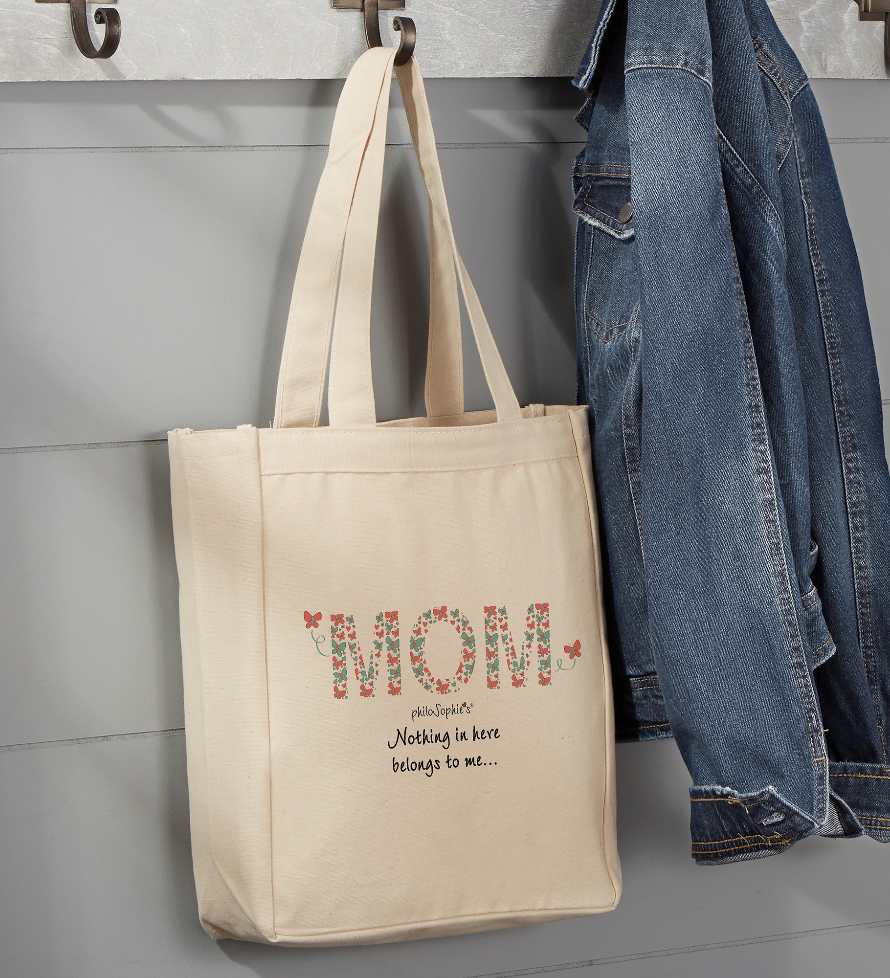 Butterfly Mom philoSophie's® Personalized Canvas Tote Bags