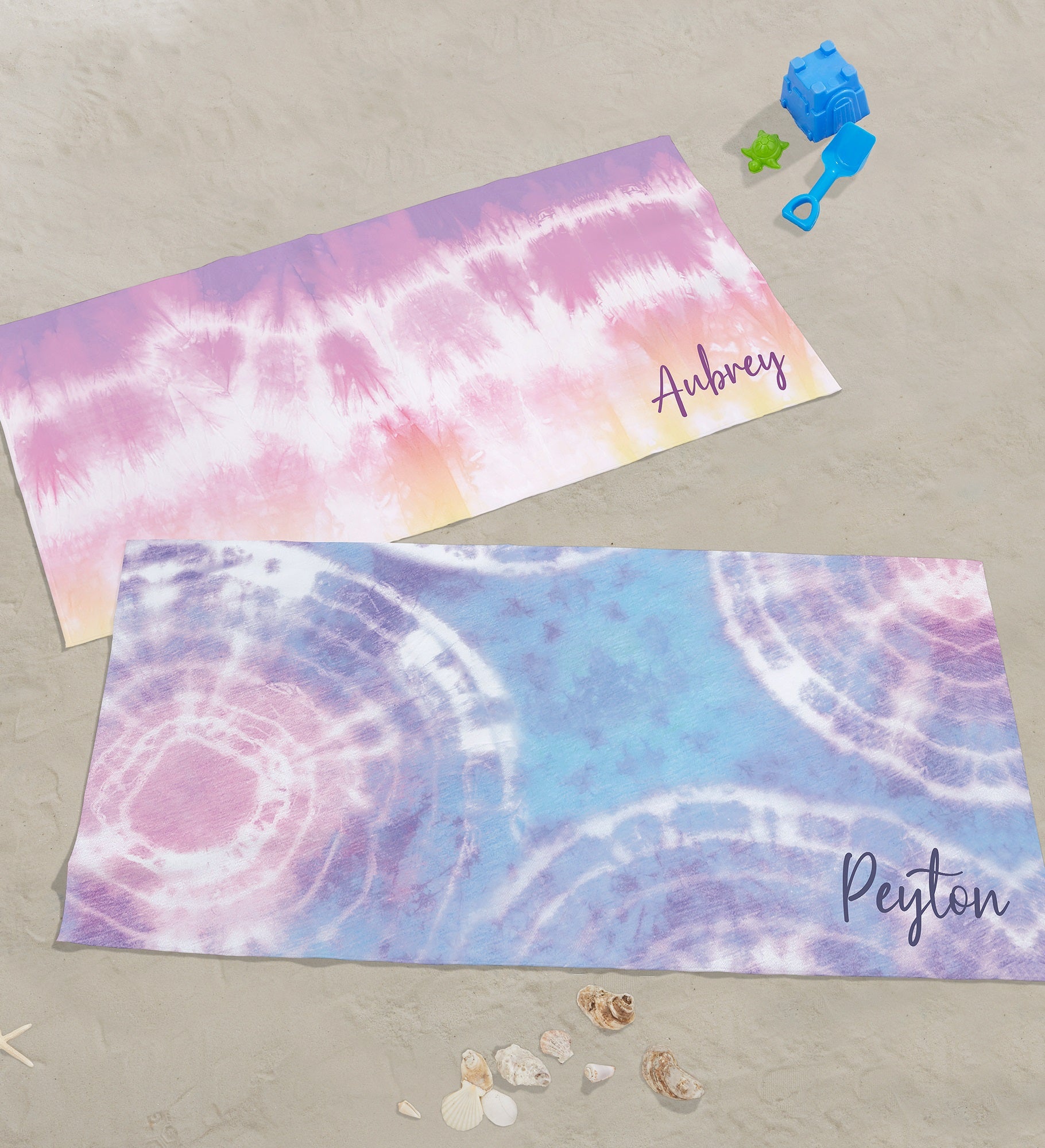 Pastel Tie Dye Personalized Beach Towel