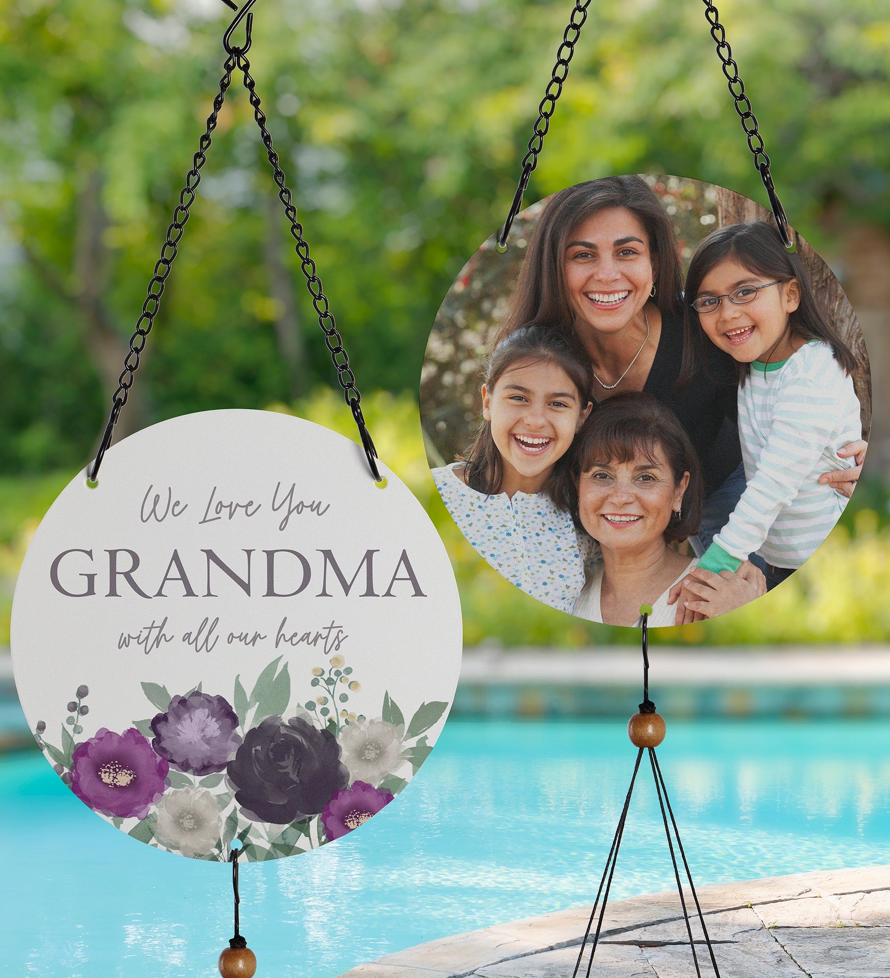 Floral Love For Grandma Personalized Photo Wind Chimes