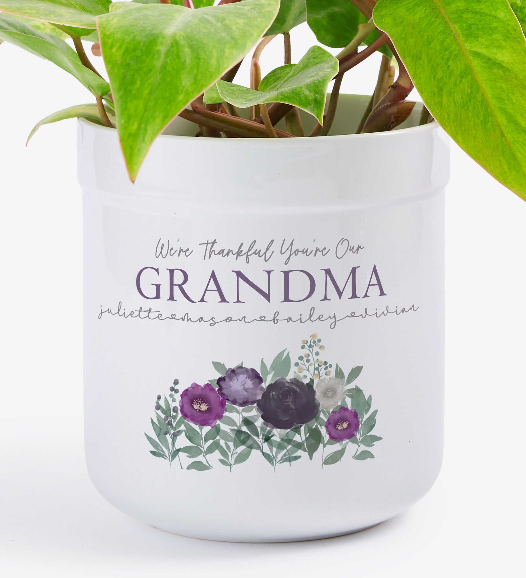 Floral Love For Grandma Personalized Outdoor Flower Pot