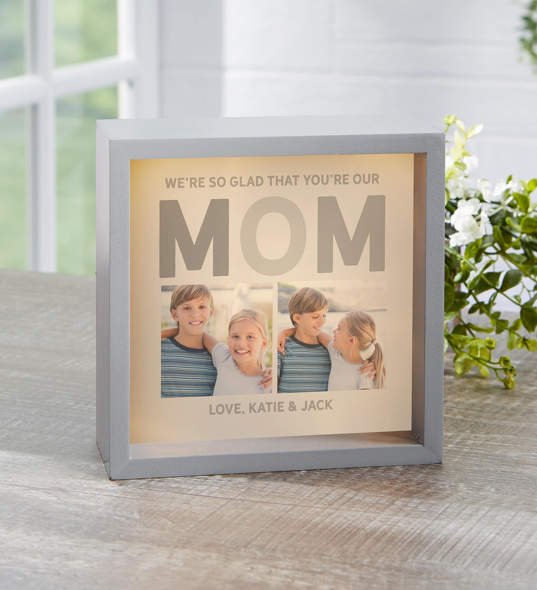 Glad You Are Our Mom Personalized LED Light Shadow Box