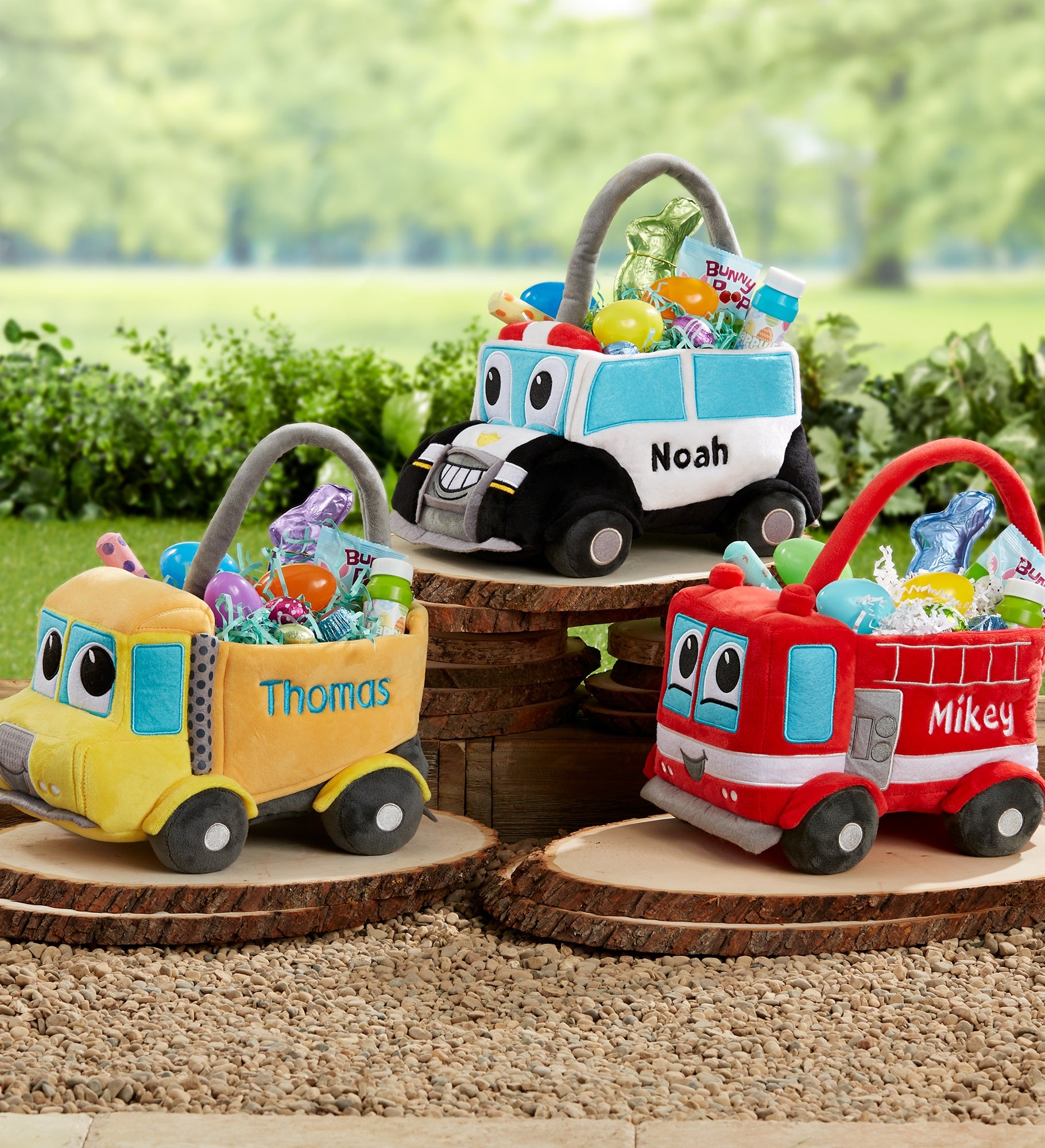 Police Car Embroidered Plush Easter Basket