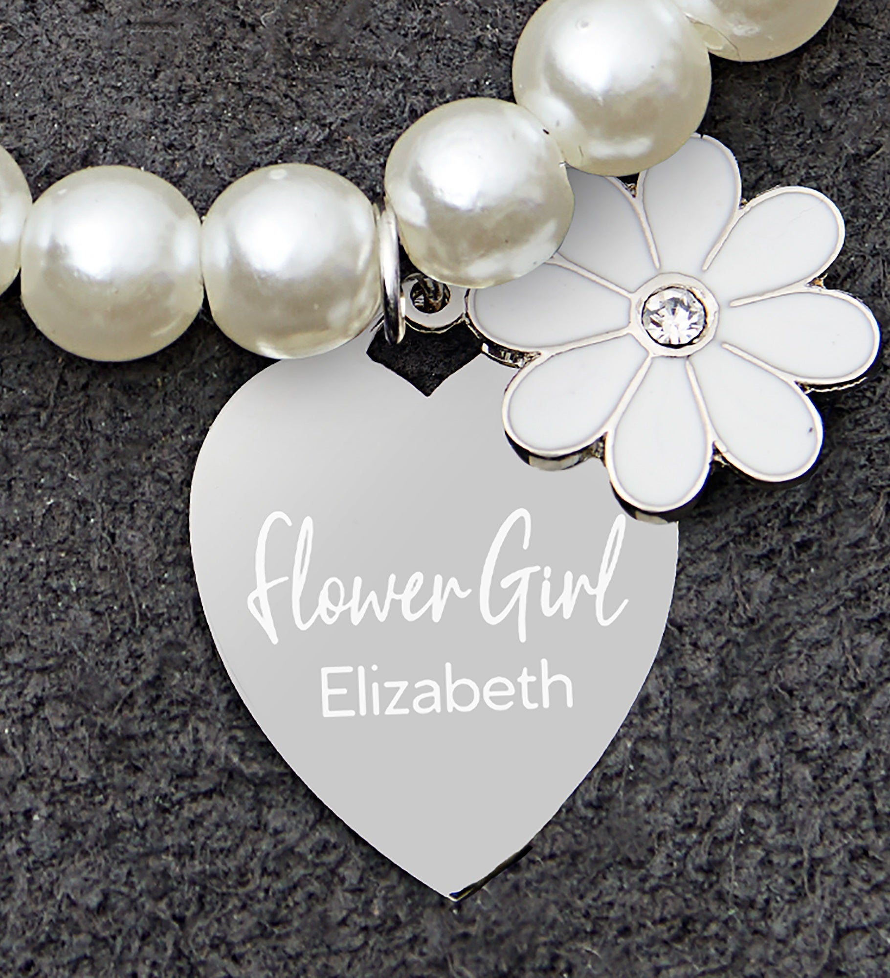 Flower Girl Personalized Bracelet