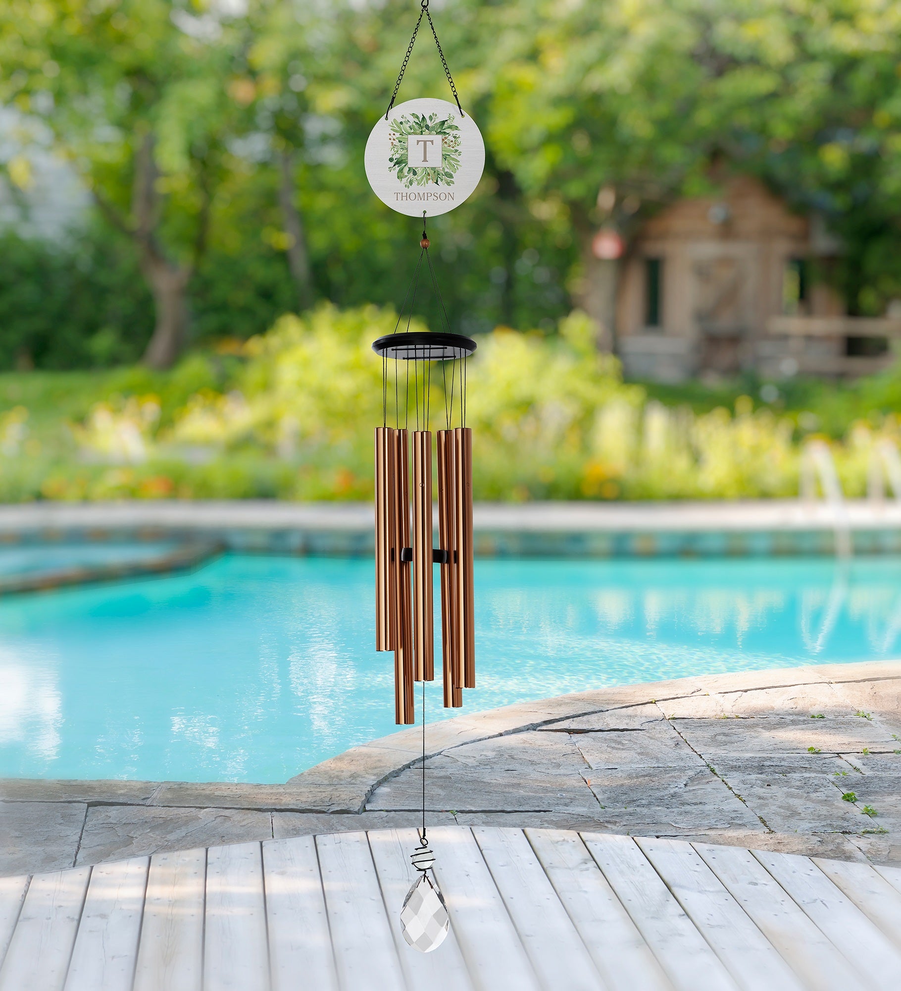 Spring Greenery Personalized Wind Chimes