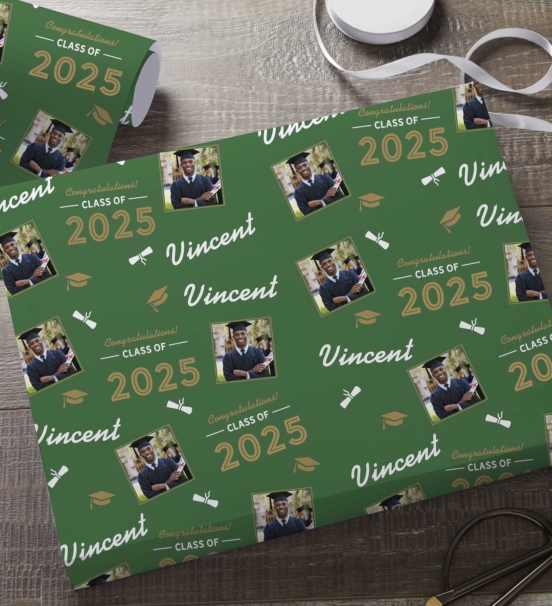 Graduating Class Of Personalized Photo Wrapping Paper