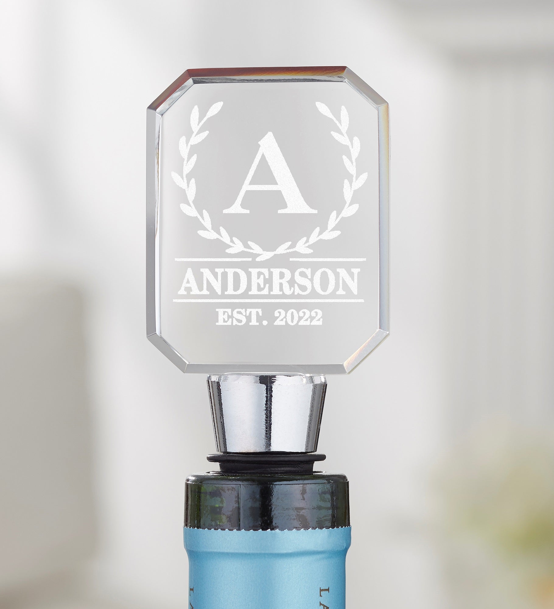 Laurel Wreath Personalized Bottle Stopper