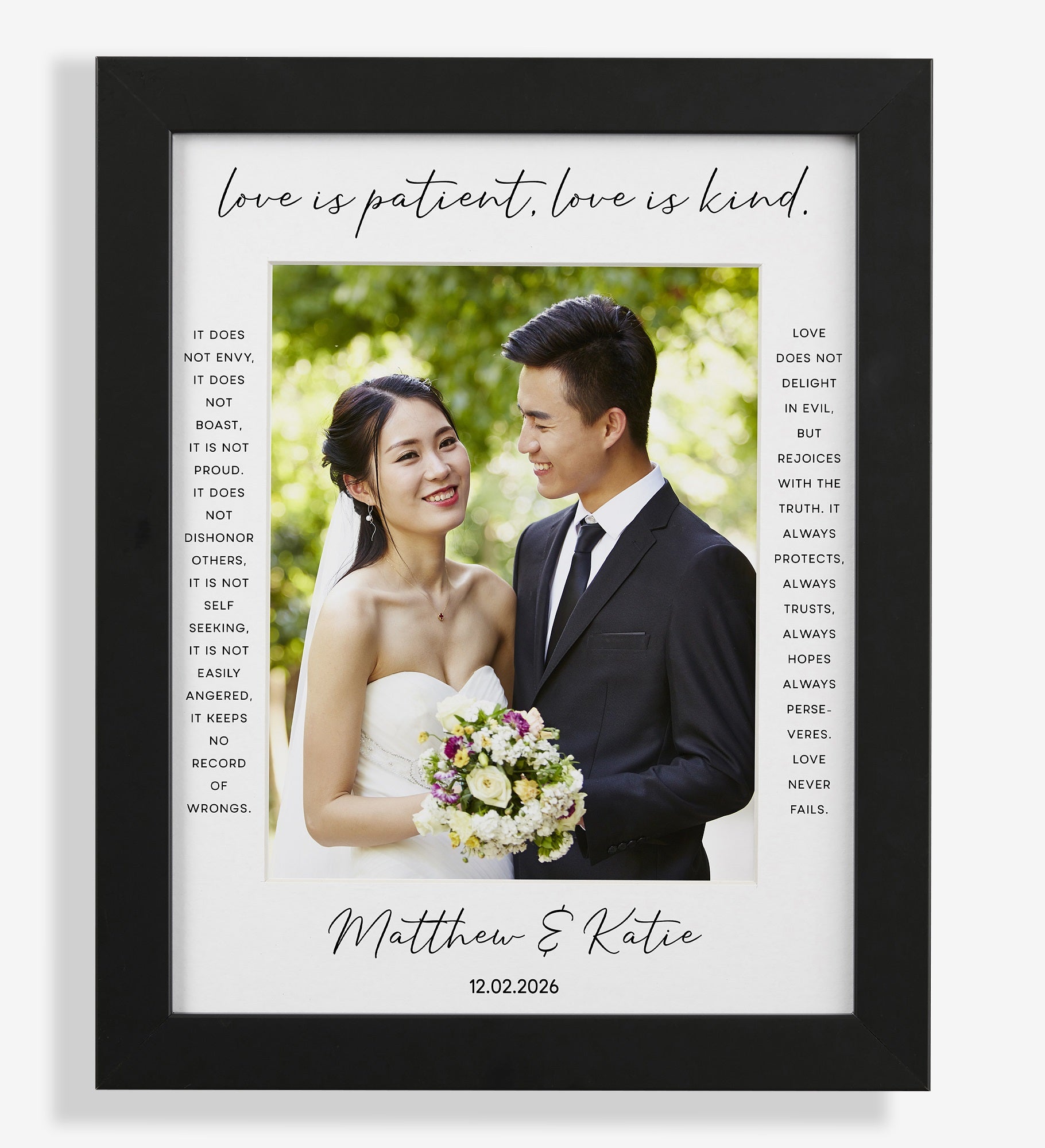 Love Is Patient Personalized Matted Frames