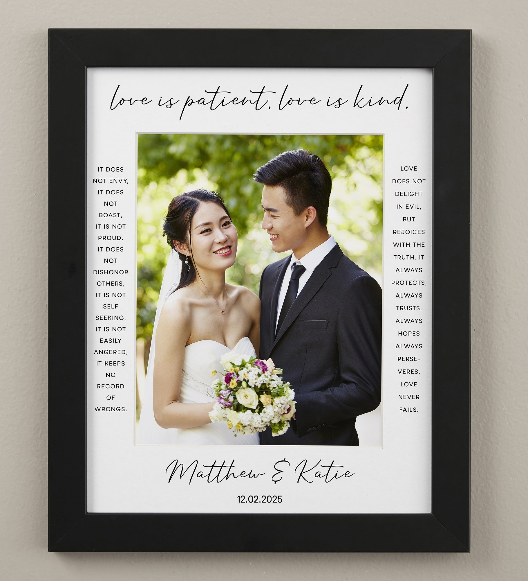 Love Is Patient Personalized Matted Frames