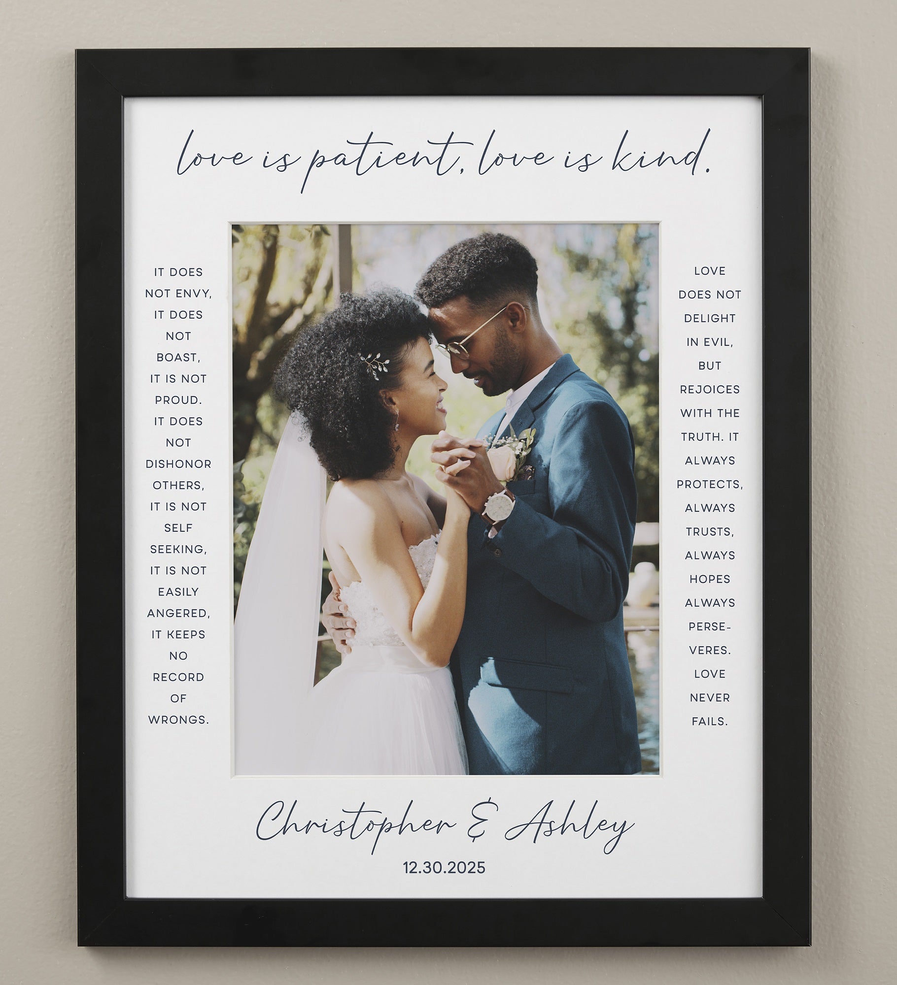 Love Is Patient Personalized Matted Frames