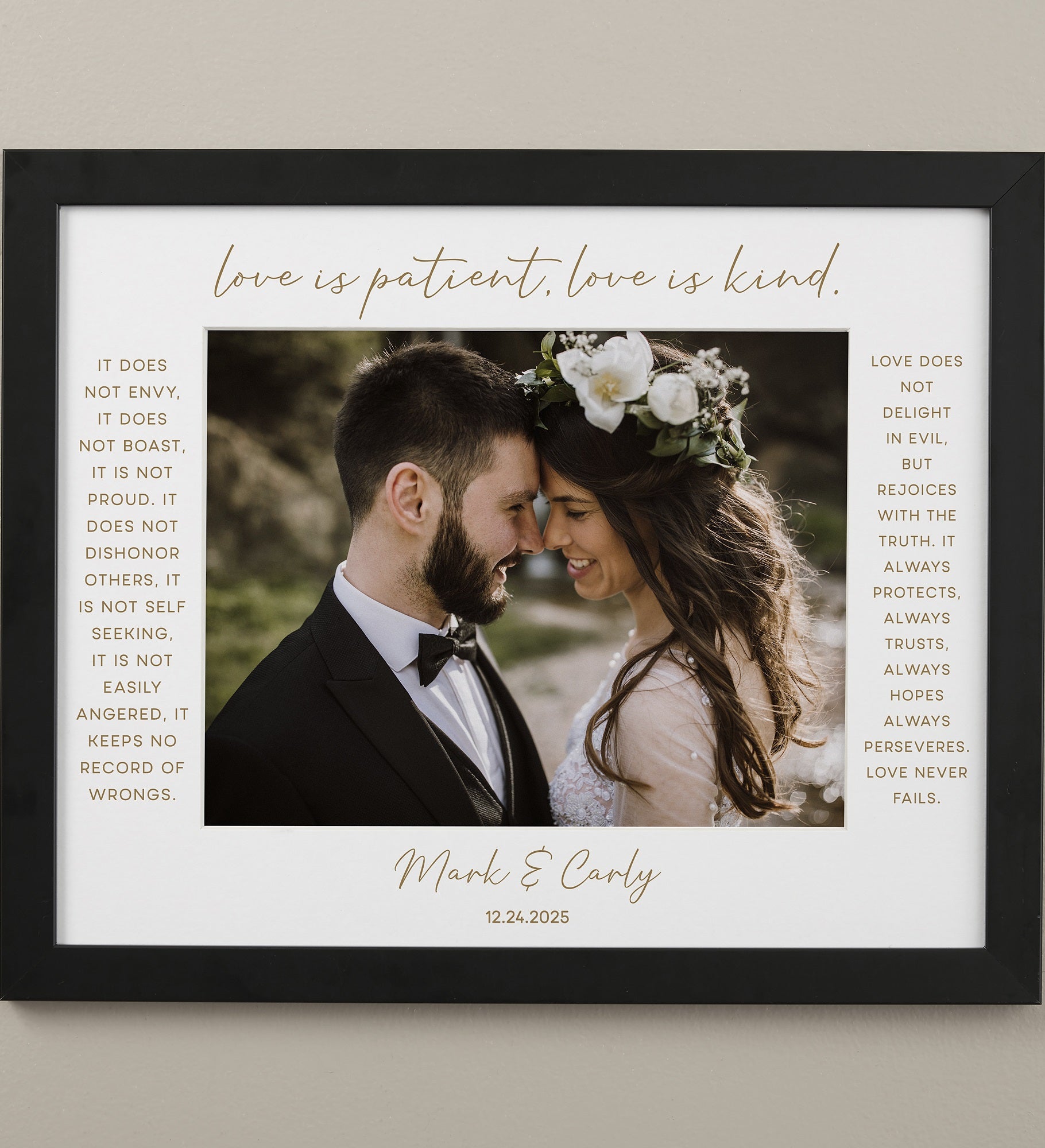 Love Is Patient Personalized Matted Frames