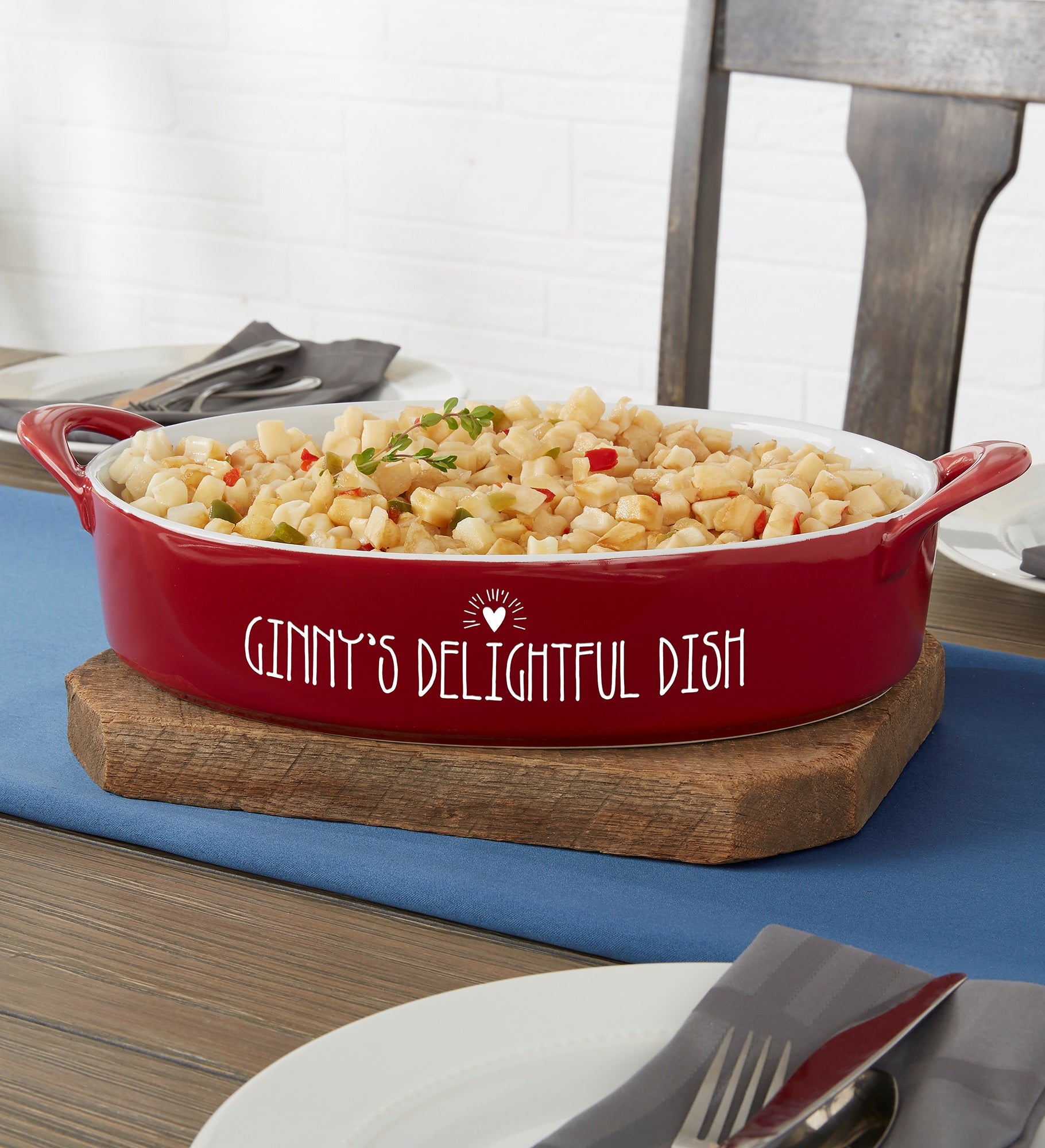 Made With Love Personalized Ceramic Oval Baking Dish