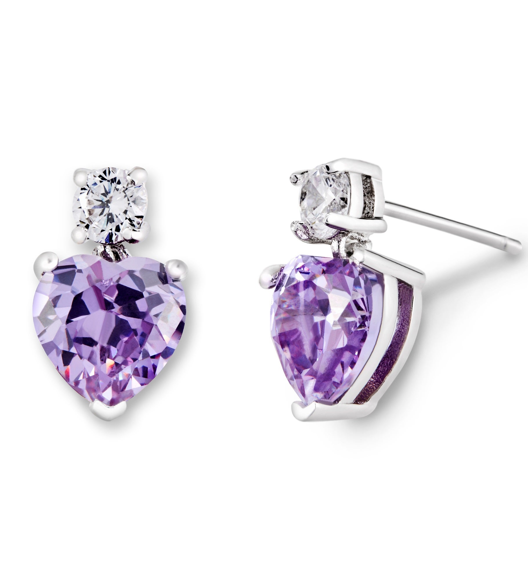 Heart Birthstone Custom Dangle Earrings