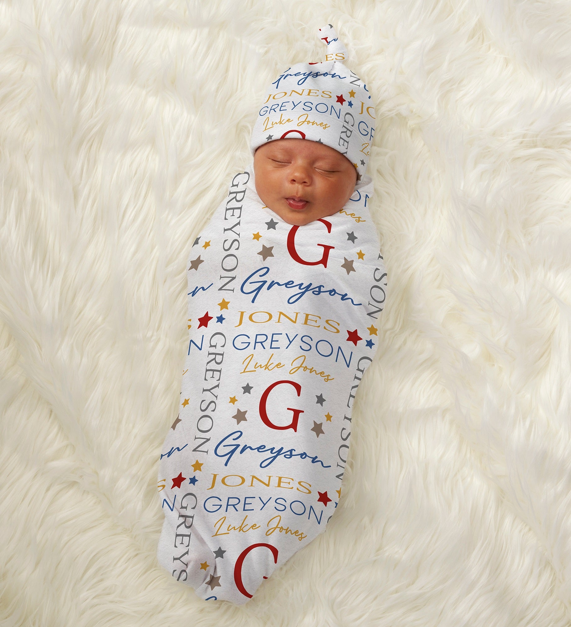 Star Struck Baby Boy Personalized Receiving Blanket