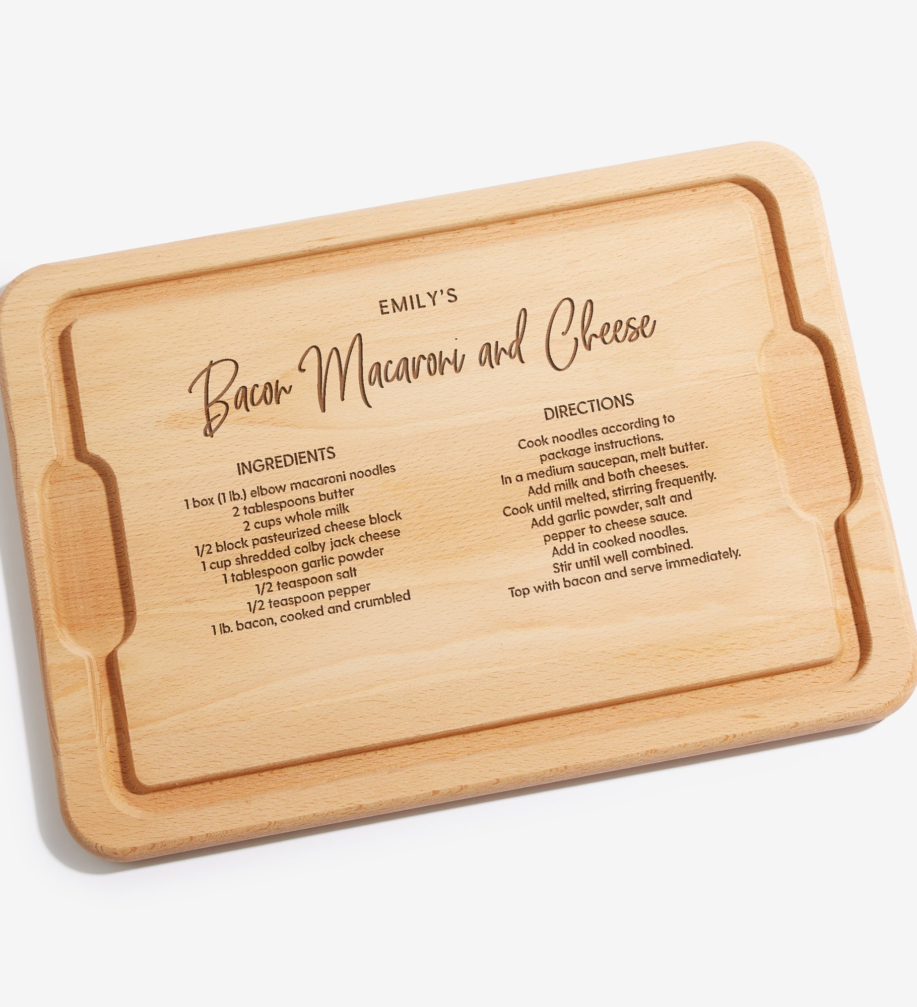 Favorite Family Recipe Personalized Hardwood Cutting Board