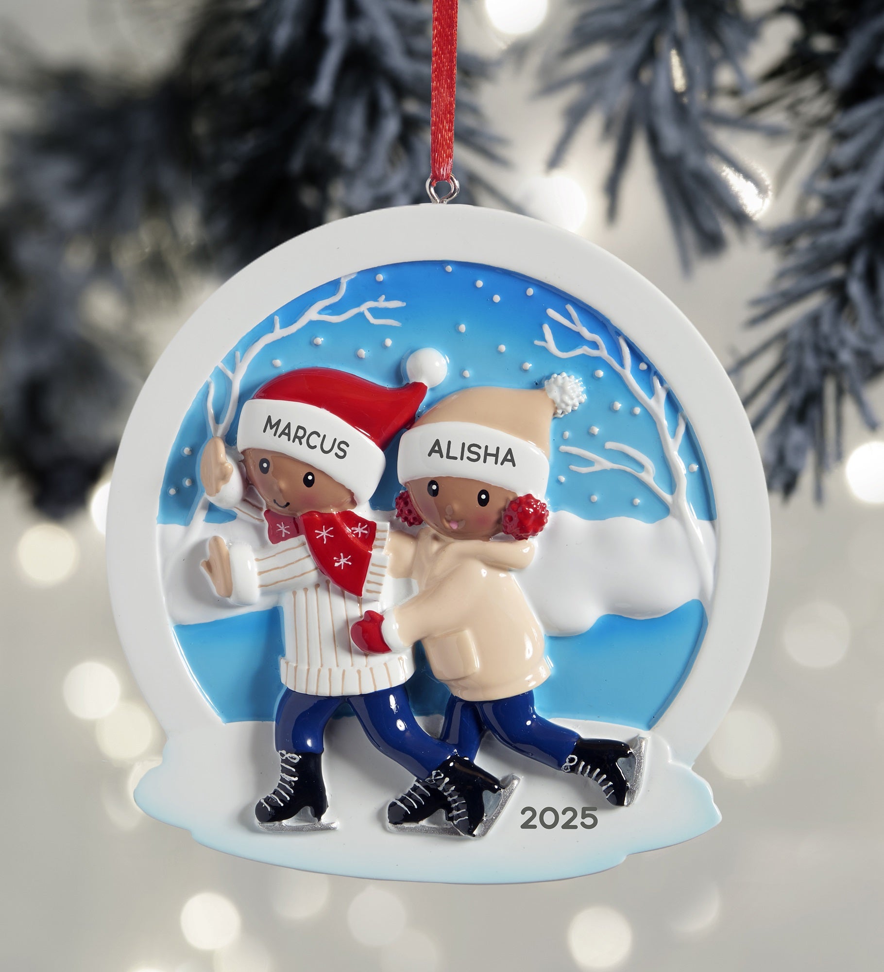Ice Skating Personalized Couples Ornament