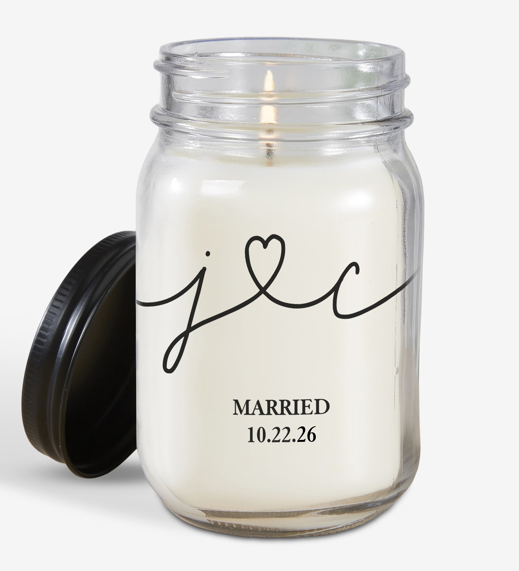Drawn Together By Love Personalized Farmhouse Candle Jar