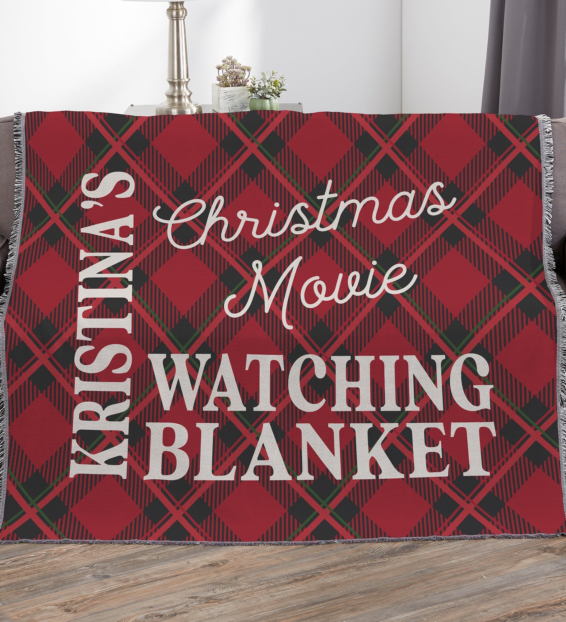 Christmas Movie Watching Personalized Blanket