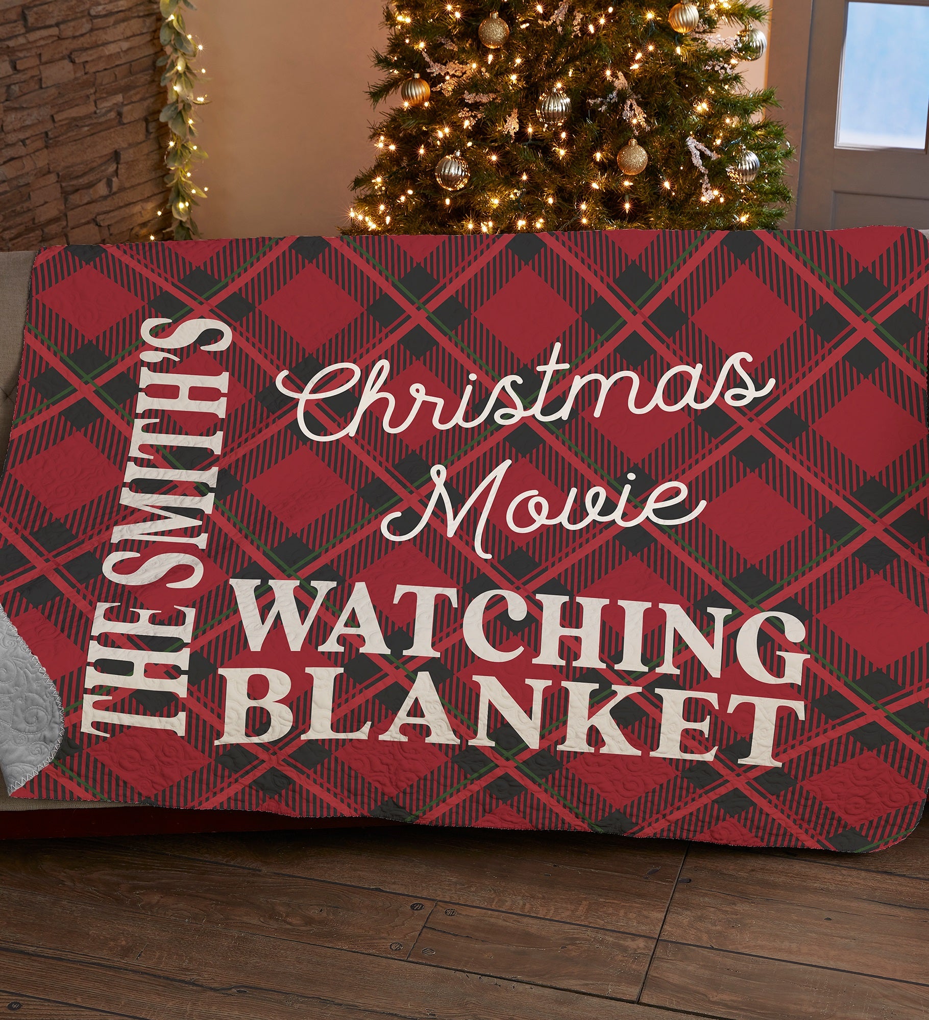 Christmas Movie Watching Personalized Blanket